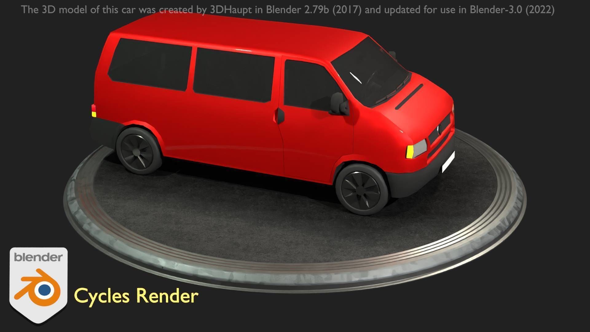 City Car 31 Commercial Minibus Type-C Red Low-poly 3D model_54