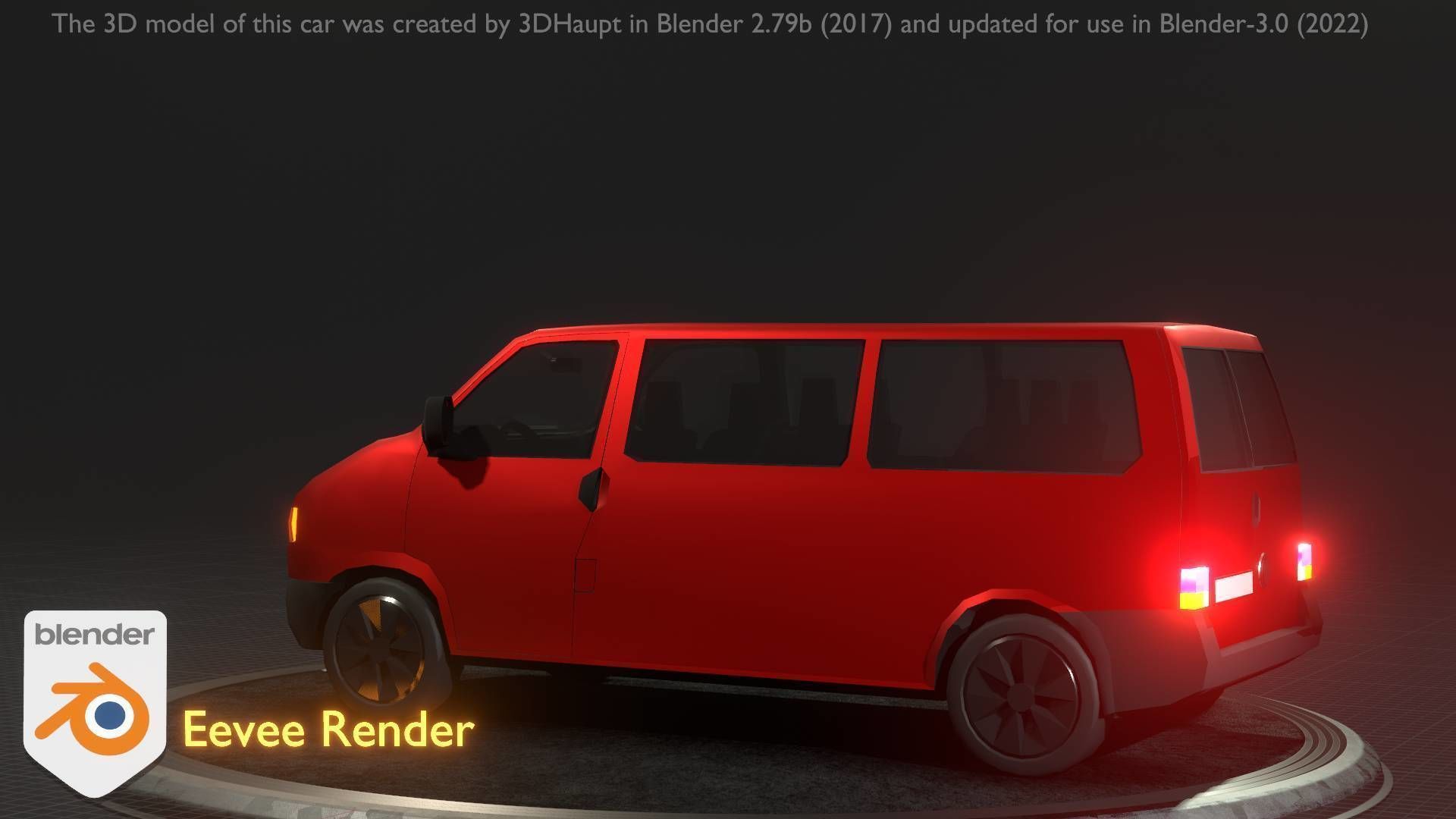 City Car 31 Commercial Minibus Type-C Red Low-poly 3D model_80
