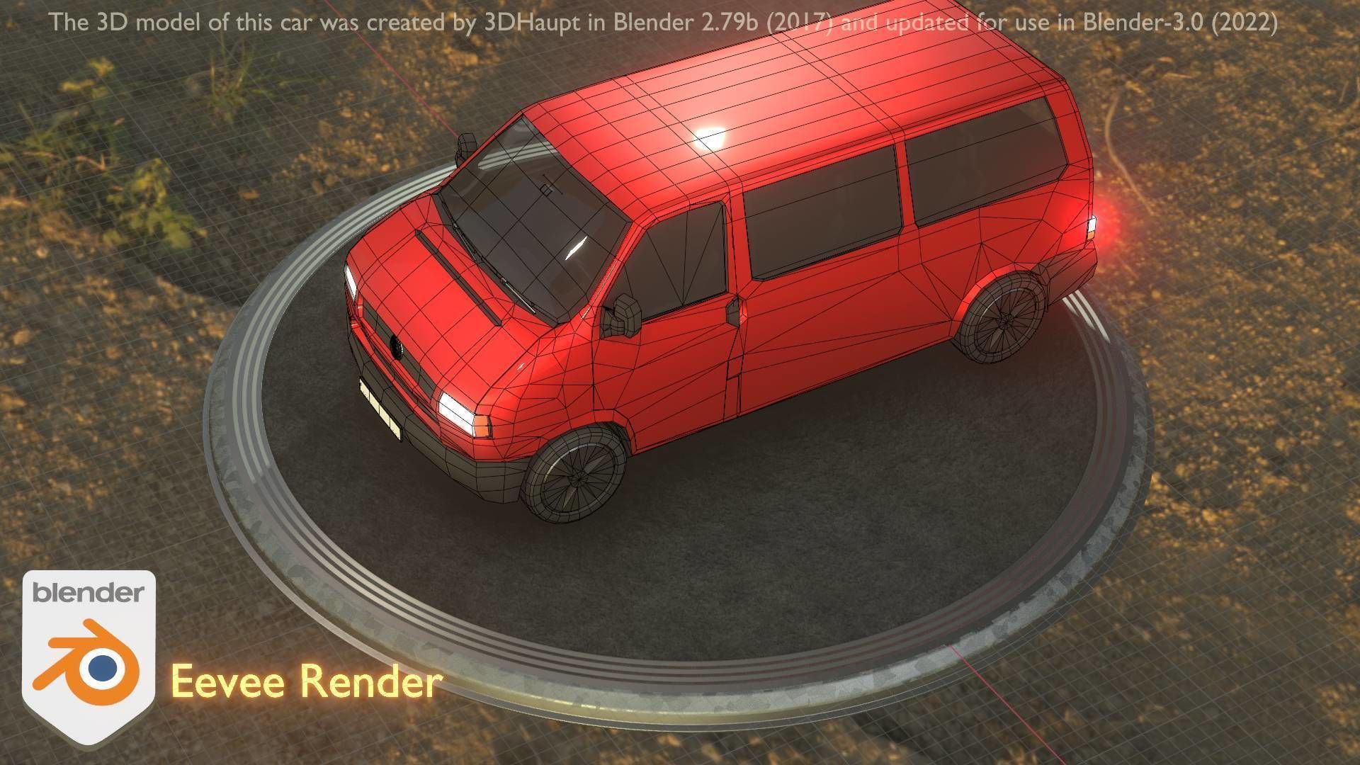 City Car 31 Commercial Minibus Type-C Red Low-poly 3D model_38