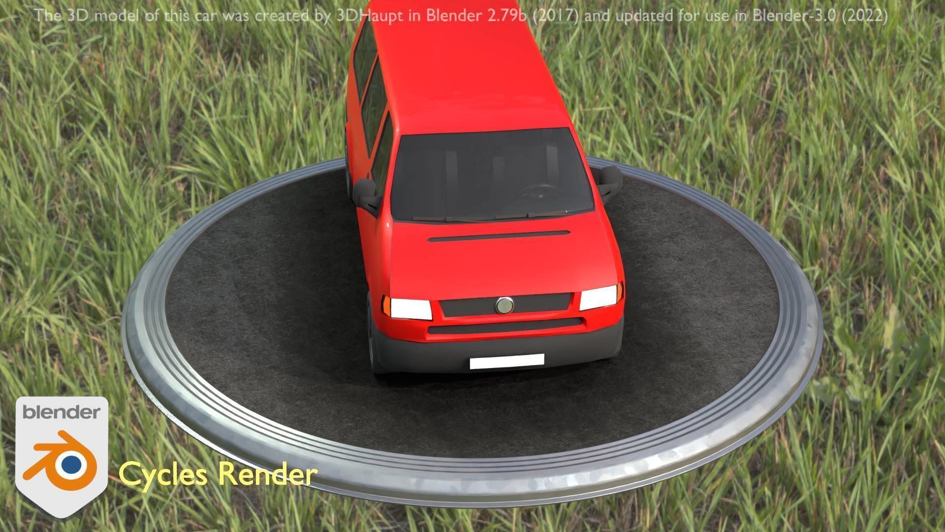 City Car 31 Commercial Minibus Type-C Red Low-poly 3D model_23