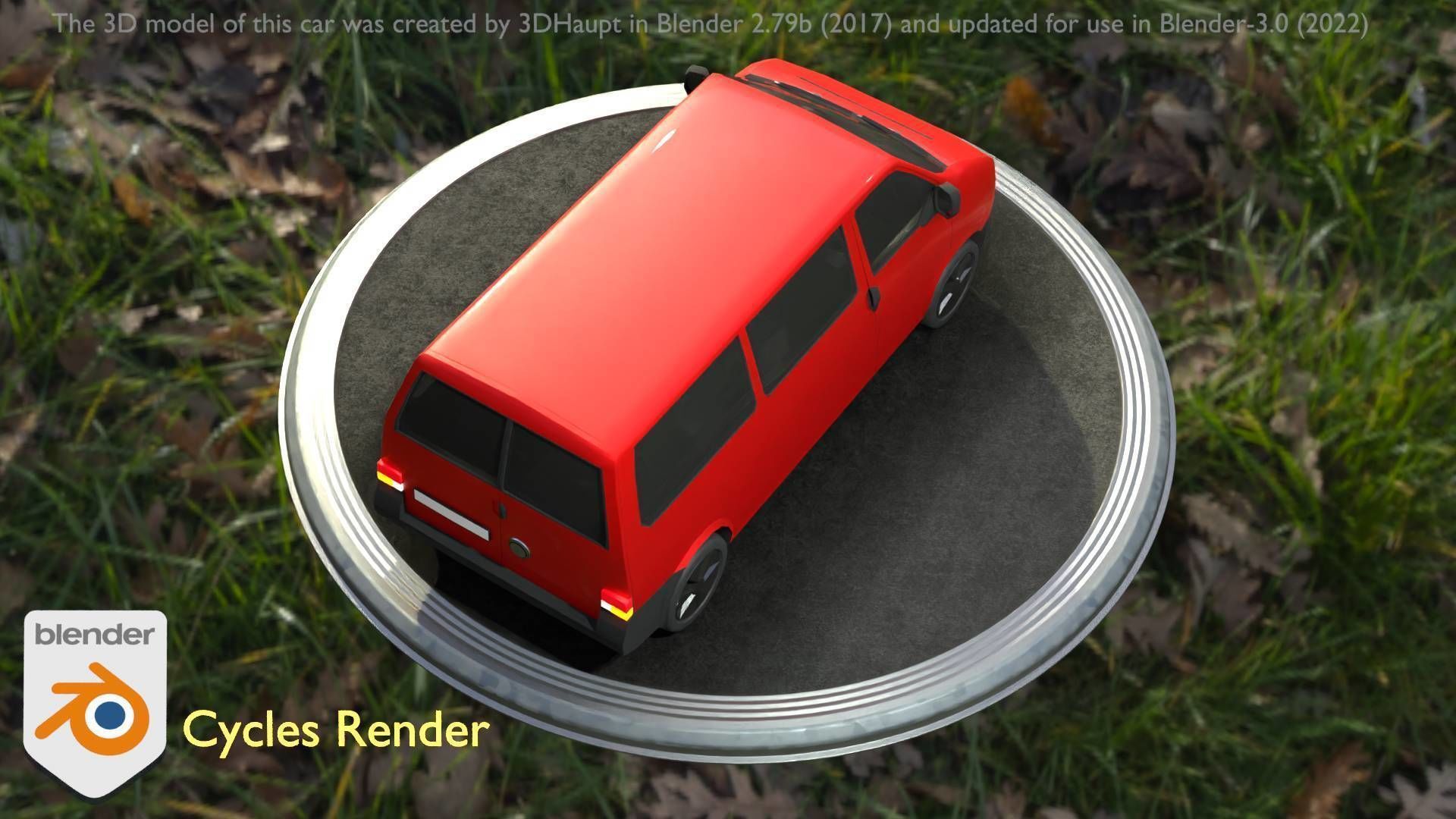 City Car 31 Commercial Minibus Type-C Red Low-poly 3D model_40