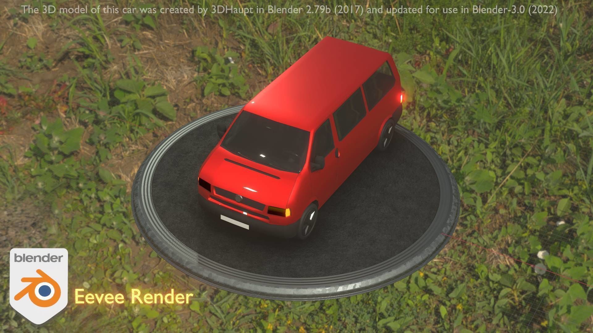 City Car 31 Commercial Minibus Type-C Red Low-poly 3D model_83