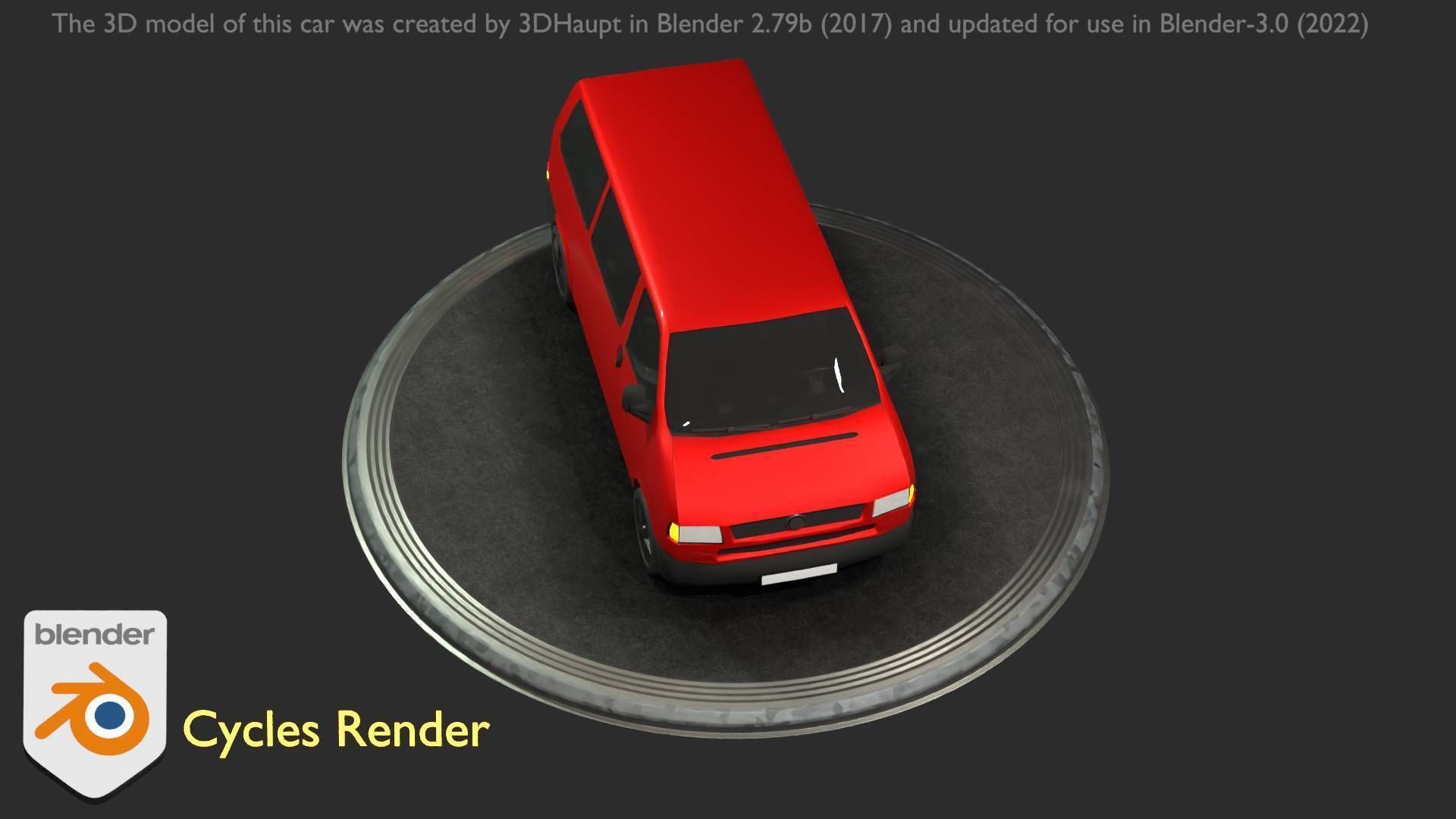 City Car 31 Commercial Minibus Type-C Red Low-poly 3D model_49