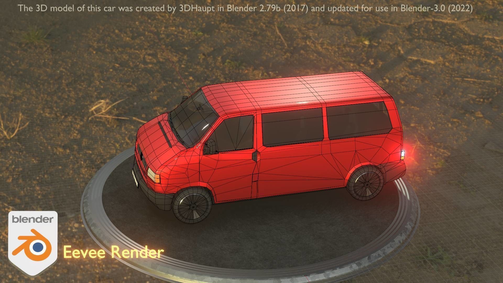 City Car 31 Commercial Minibus Type-C Red Low-poly 3D model_82