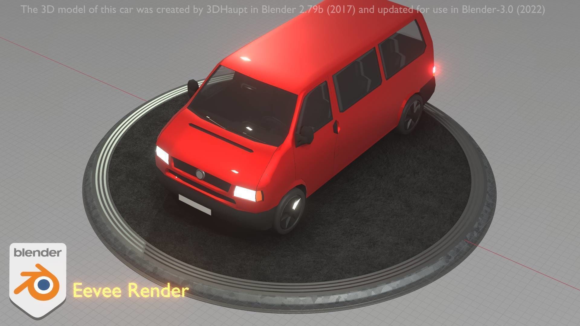 City Car 31 Commercial Minibus Type-C Red Low-poly 3D model_16
