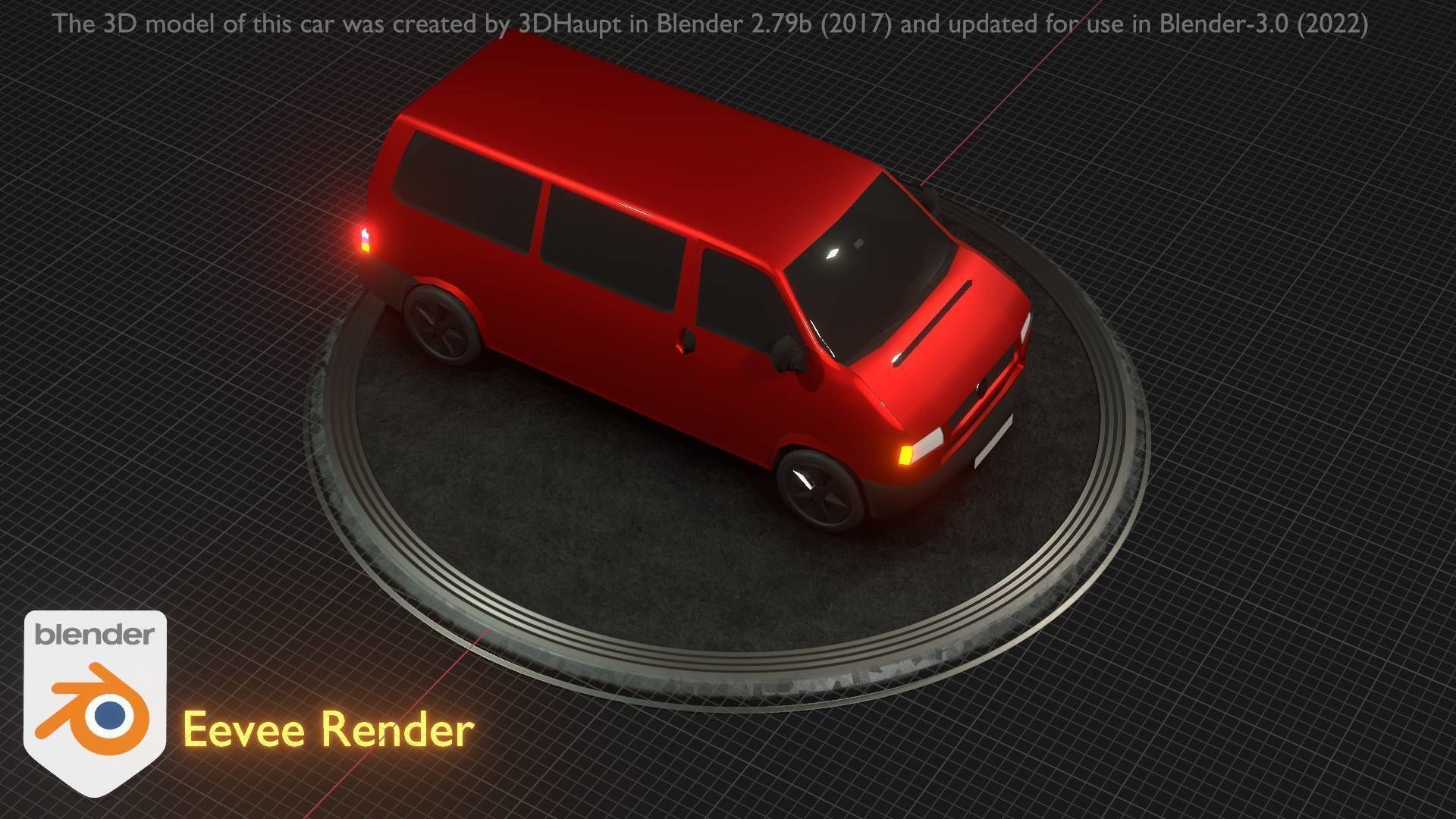 City Car 31 Commercial Minibus Type-C Red Low-poly 3D model_75