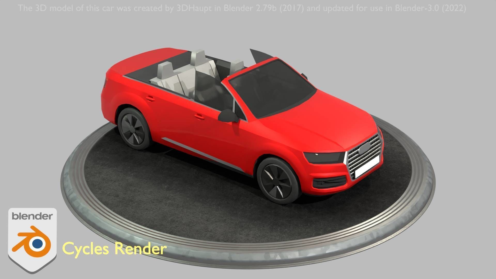 City Car 32 SUV Cabrio Open Type-B Red Low-poly 3D model_101