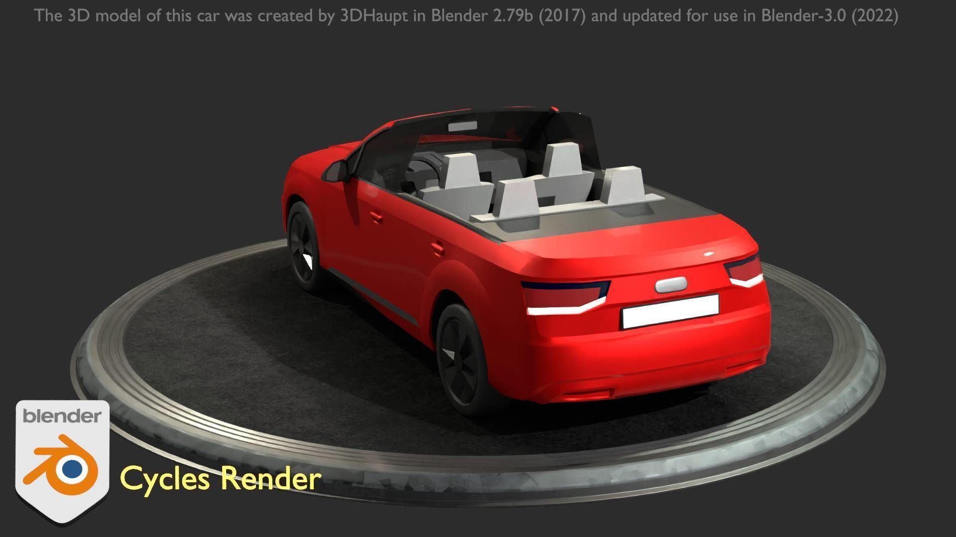 City Car 32 SUV Cabrio Open Type-B Red Low-poly 3D model_55