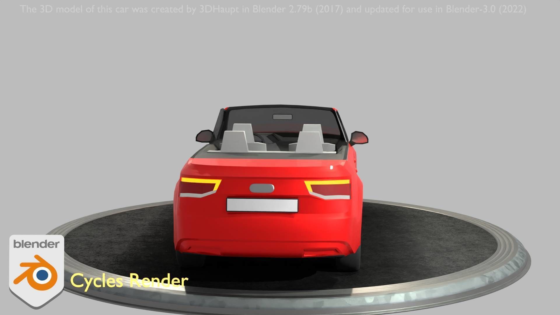 City Car 32 SUV Cabrio Open Type-B Red Low-poly 3D model_84