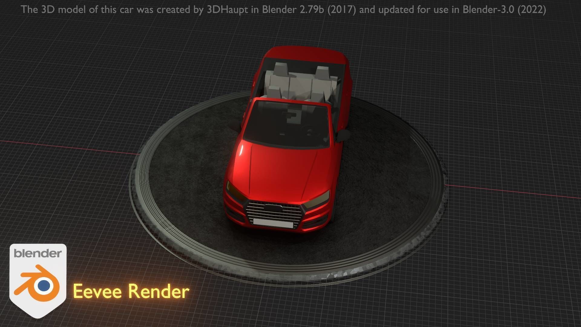 City Car 32 SUV Cabrio Open Type-B Red Low-poly 3D model_34