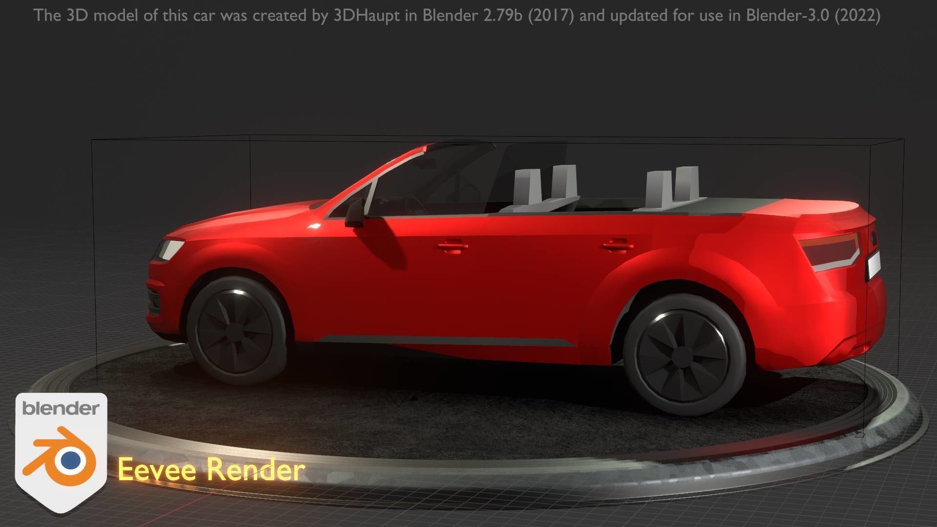 City Car 32 SUV Cabrio Open Type-B Red Low-poly 3D model_93