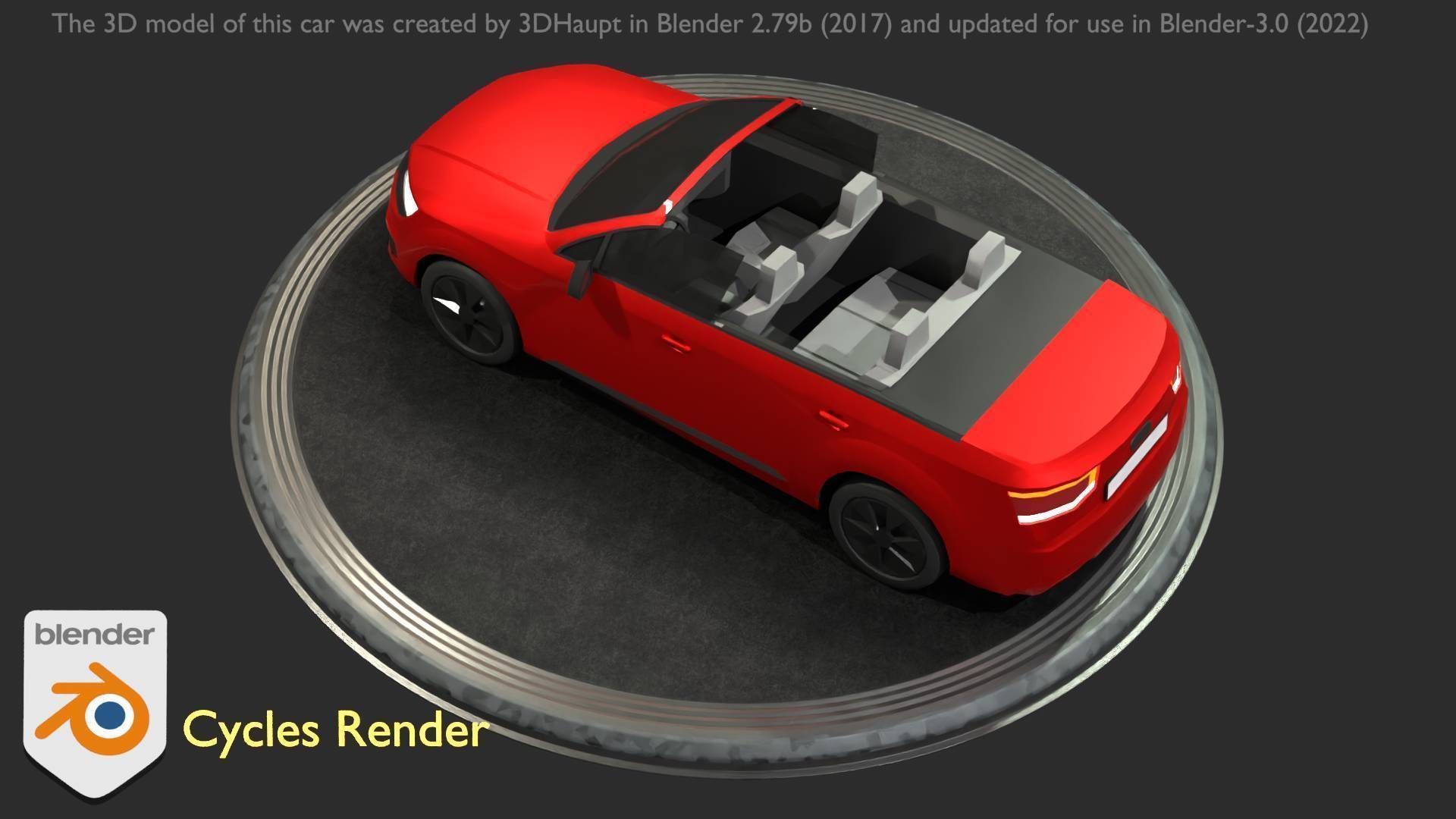 City Car 32 SUV Cabrio Open Type-B Red Low-poly 3D model_25