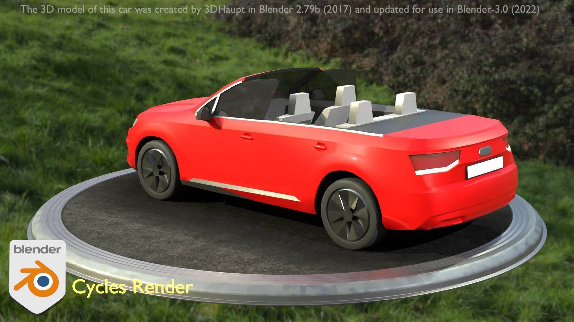 City Car 32 SUV Cabrio Open Type-B Red Low-poly 3D model_94