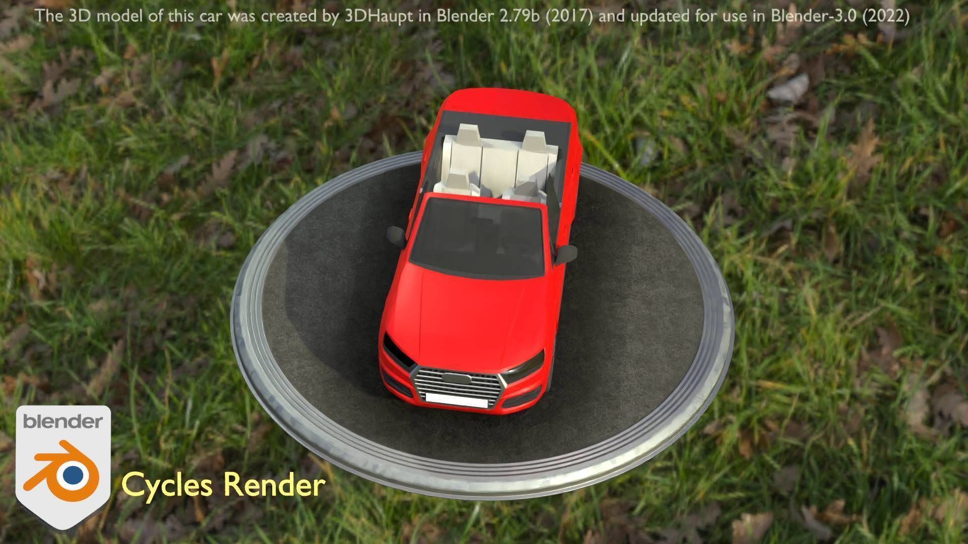 City Car 32 SUV Cabrio Open Type-B Red Low-poly 3D model_78