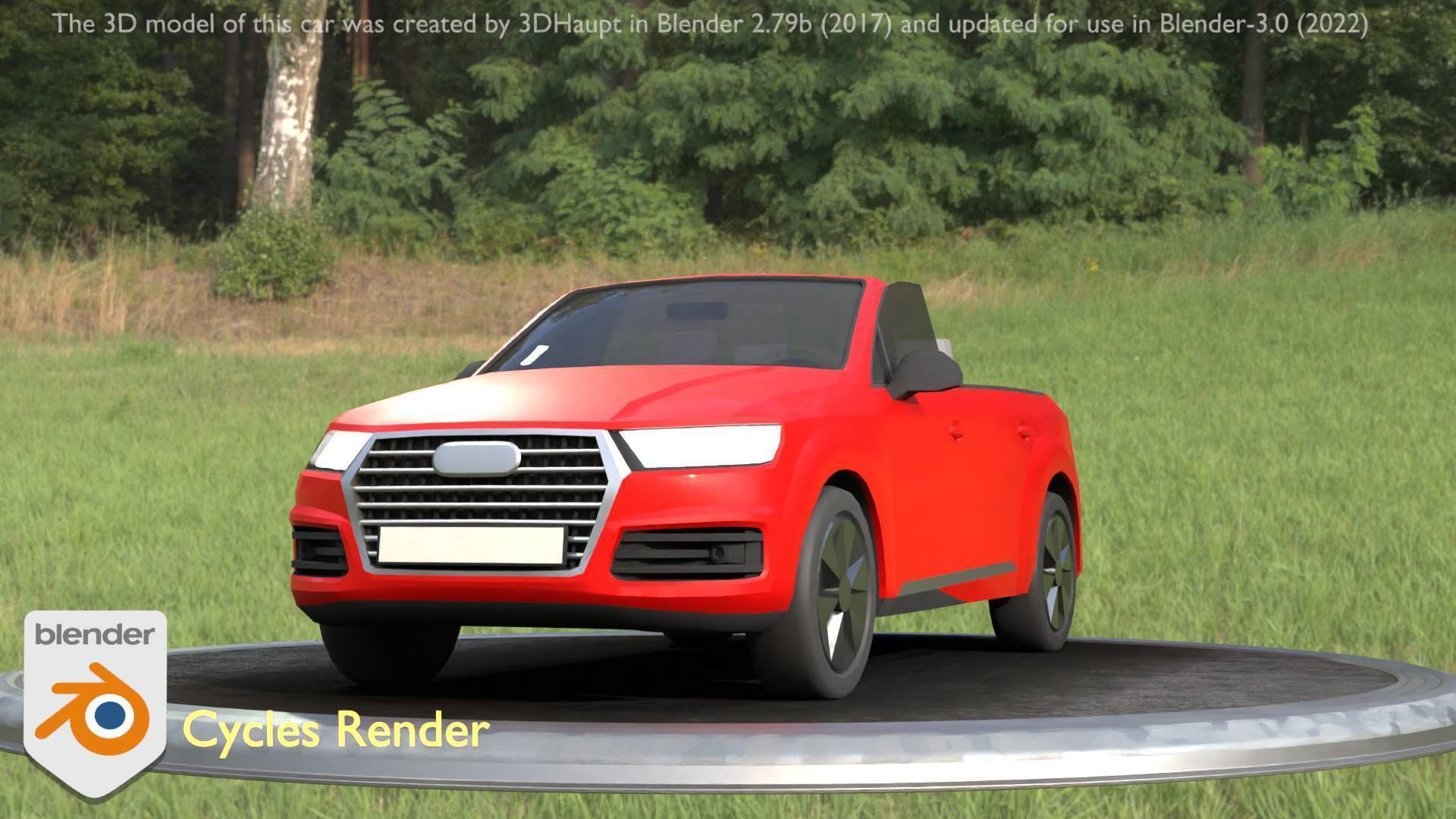 City Car 32 SUV Cabrio Open Type-B Red Low-poly 3D model_50