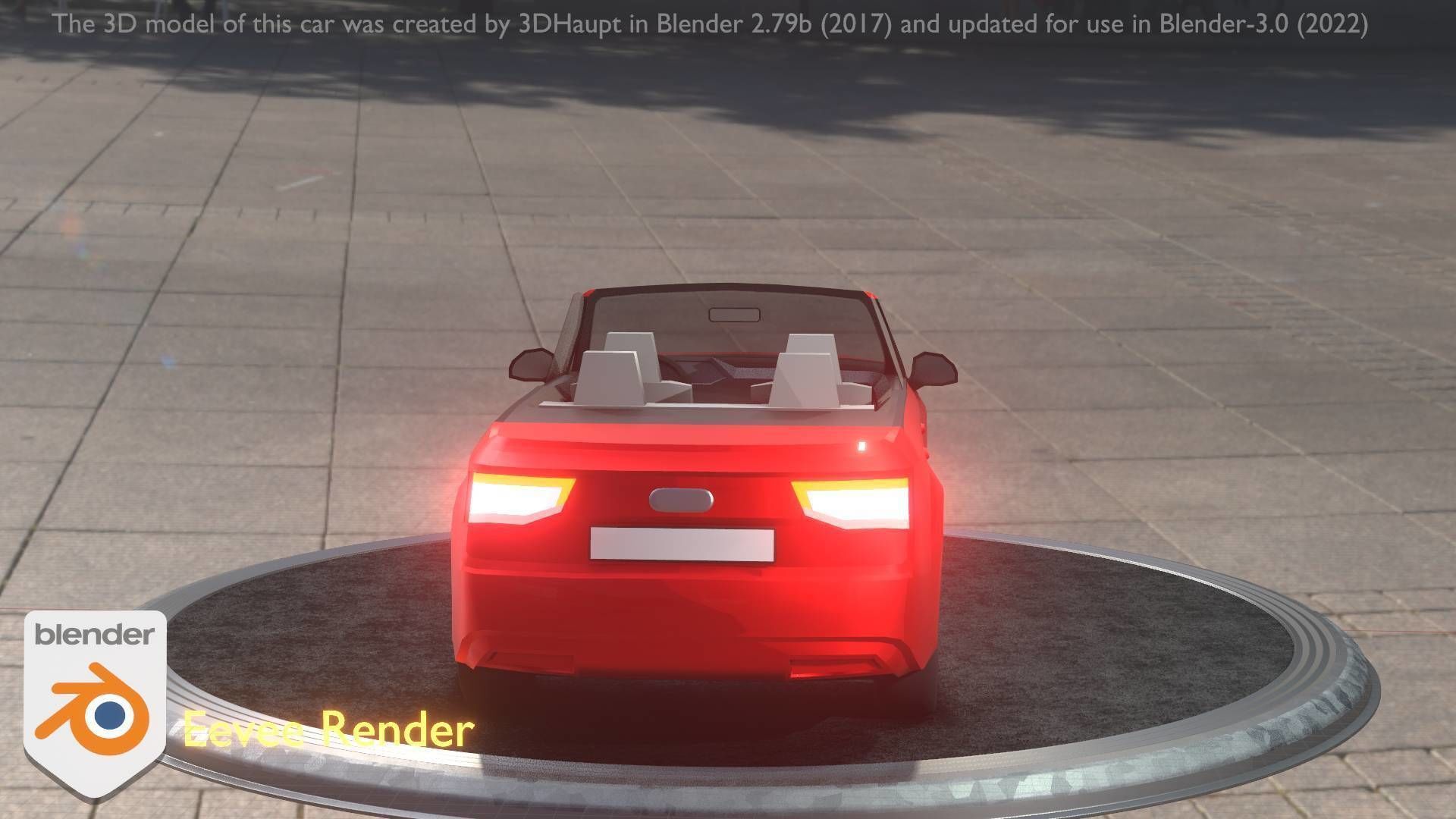 City Car 32 SUV Cabrio Open Type-B Red Low-poly 3D model_42