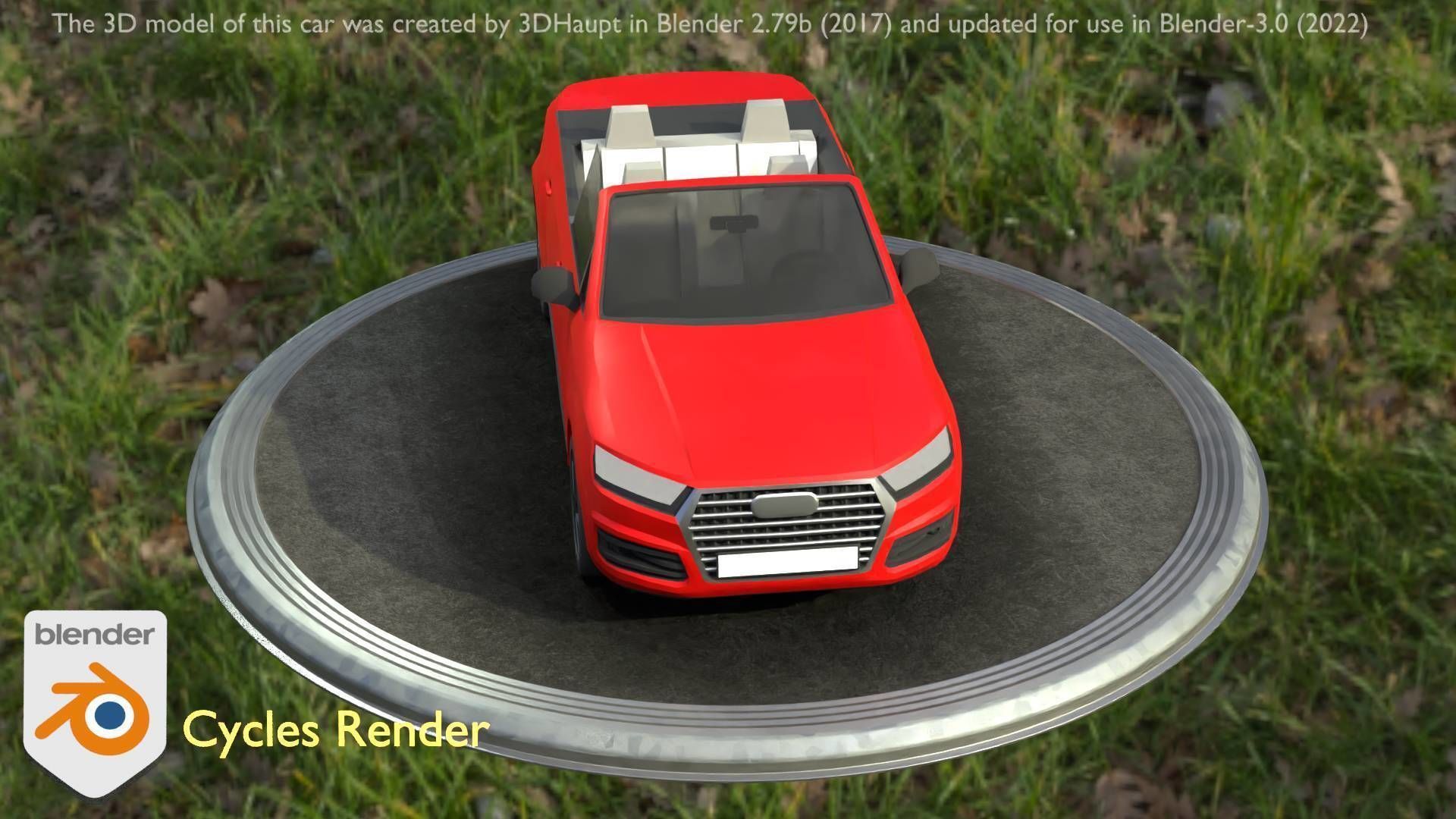 City Car 32 SUV Cabrio Open Type-B Red Low-poly 3D model_20