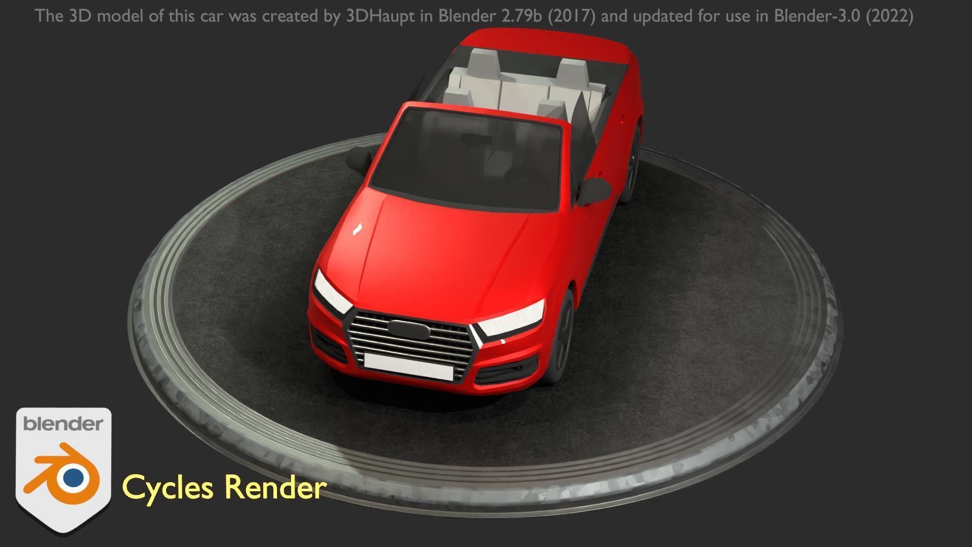City Car 32 SUV Cabrio Open Type-B Red Low-poly 3D model_65