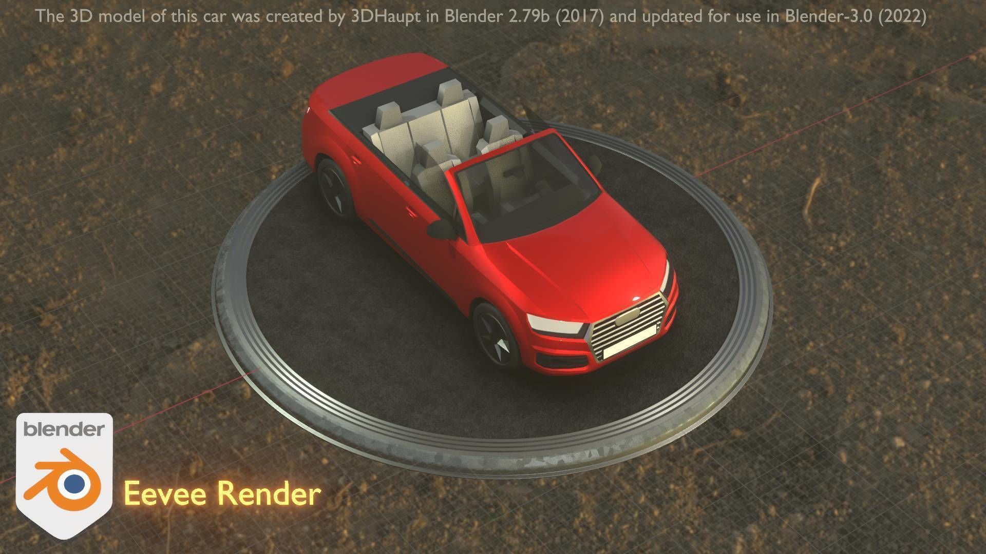 City Car 32 SUV Cabrio Open Type-B Red Low-poly 3D model_32