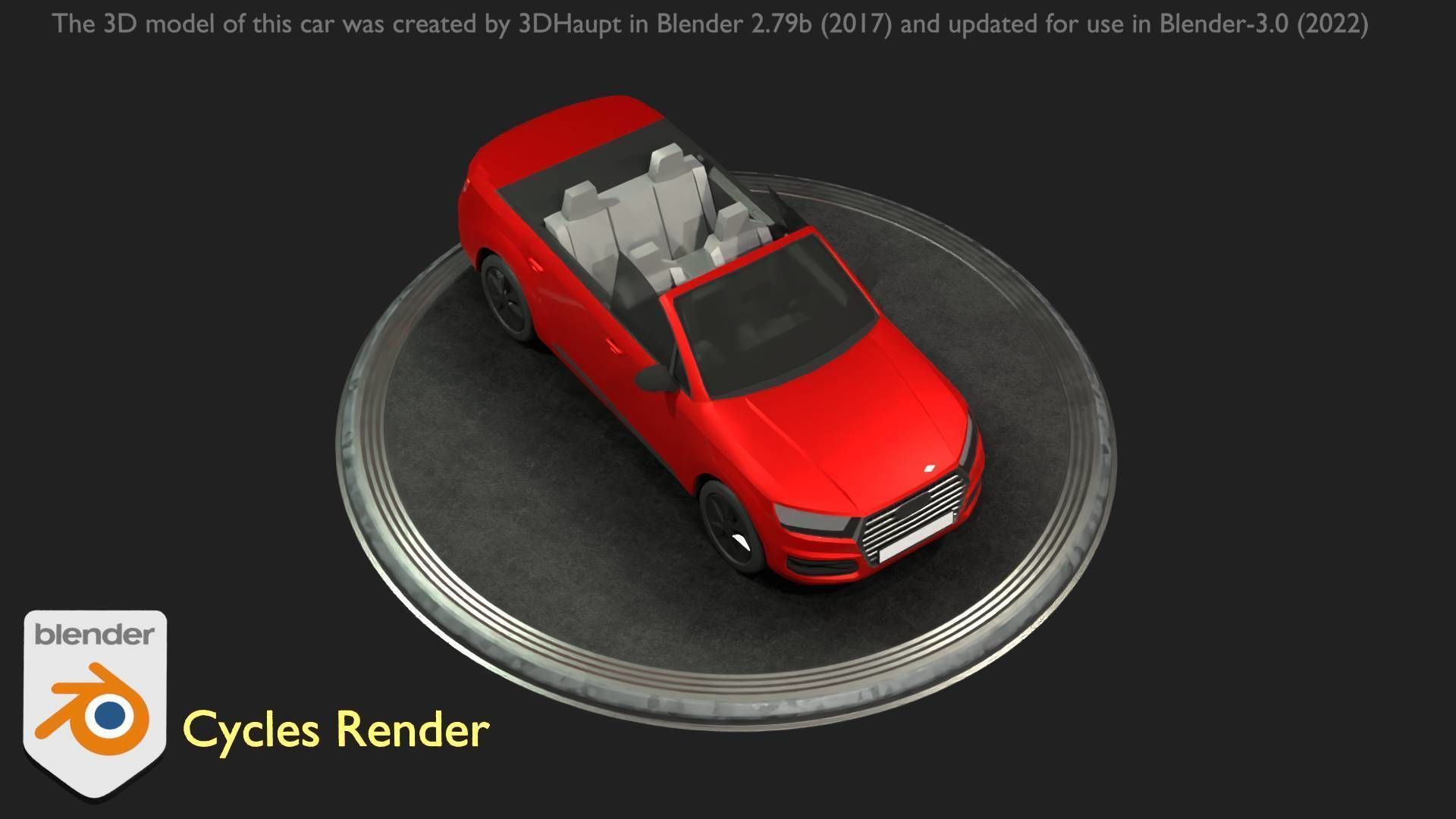 City Car 32 SUV Cabrio Open Type-B Red Low-poly 3D model_76