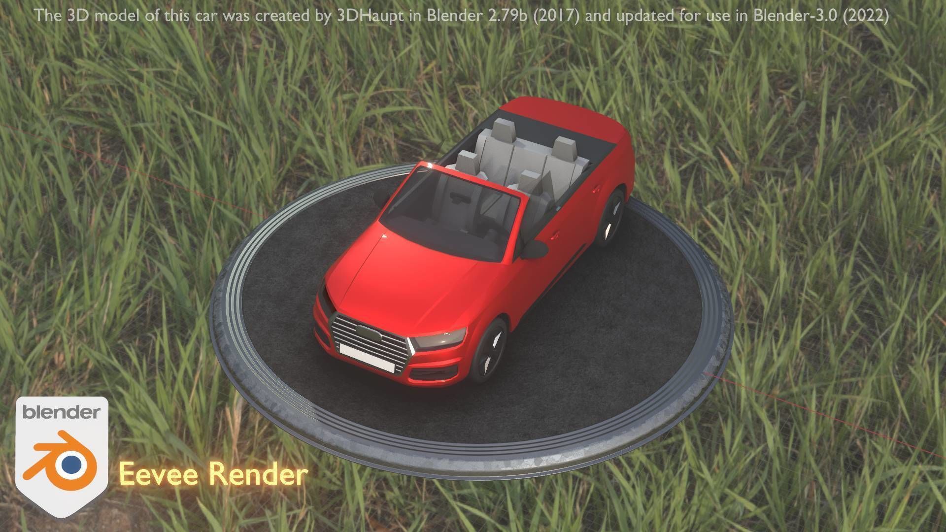 City Car 32 SUV Cabrio Open Type-B Red Low-poly 3D model_79