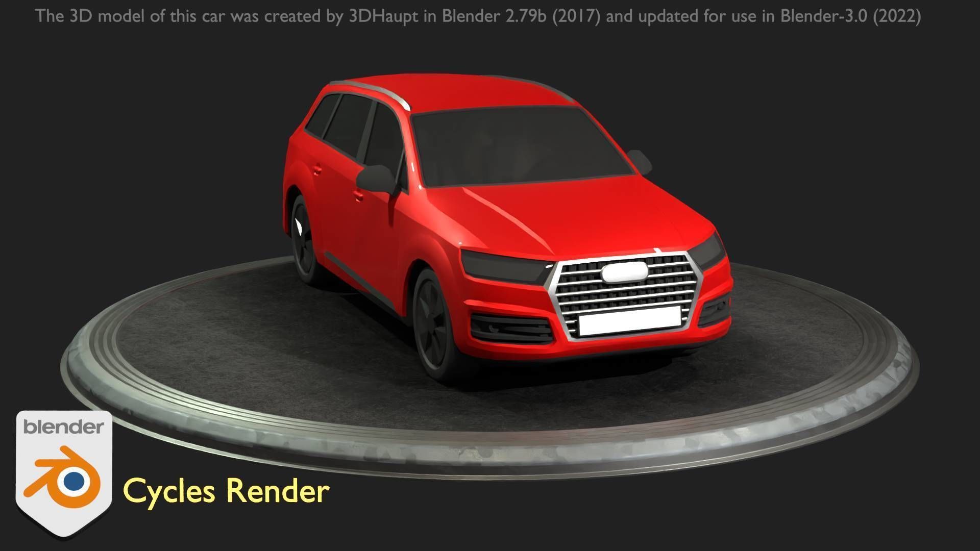 City Car 33 SUV Type-B Red Low-poly 3D model_63