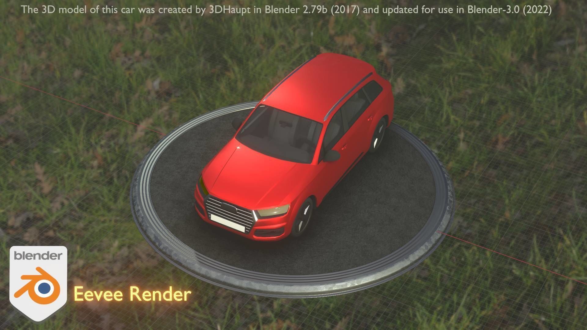 City Car 33 SUV Type-B Red Low-poly 3D model_92