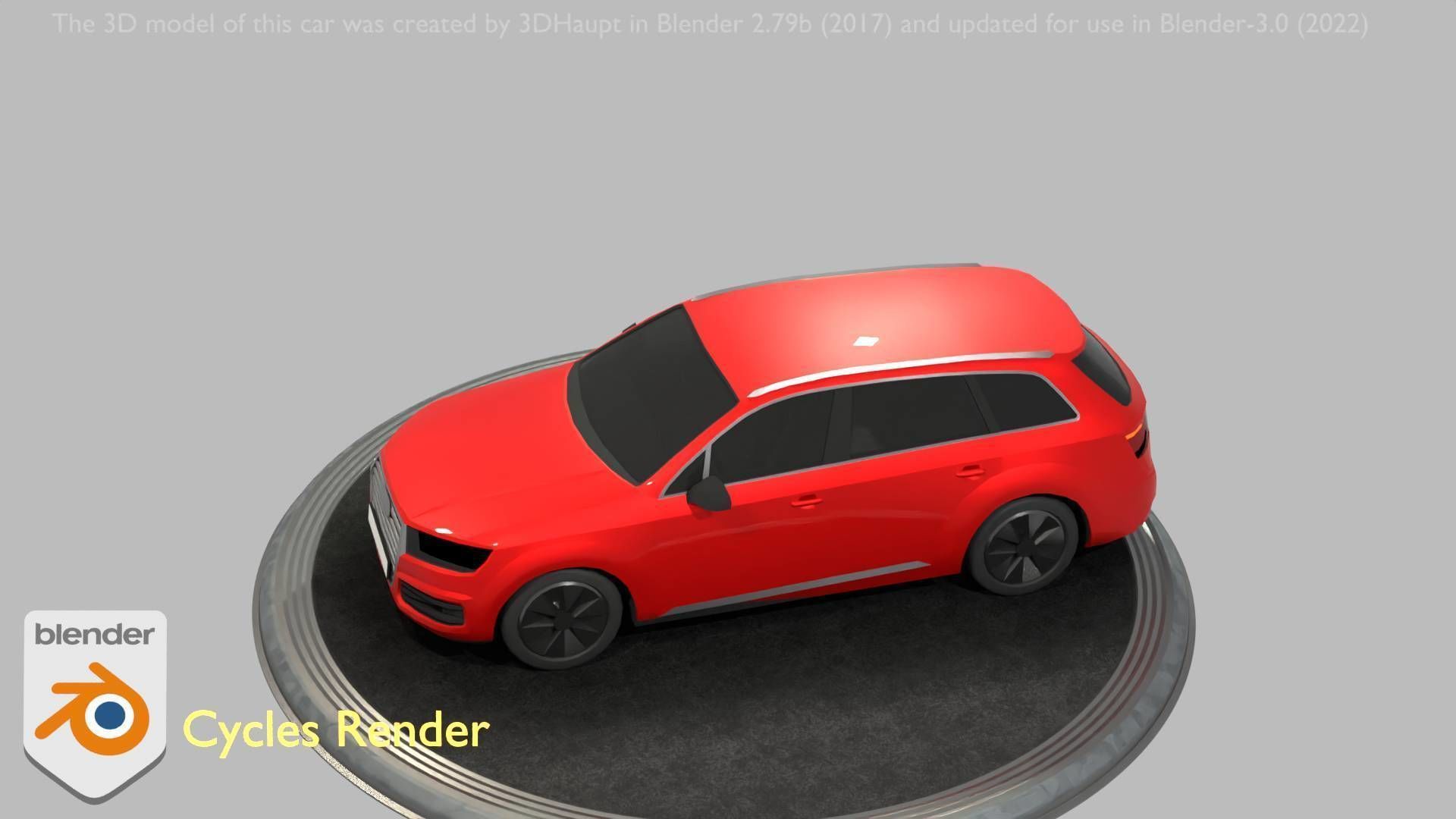 City Car 33 SUV Type-B Red Low-poly 3D model_33