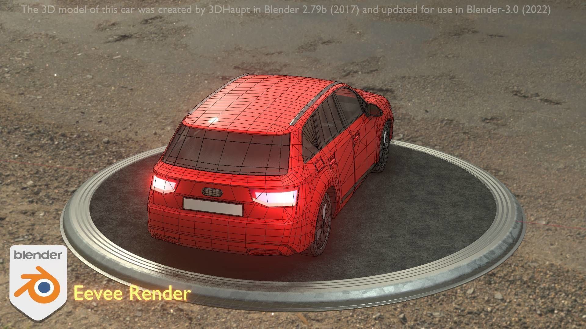 City Car 33 SUV Type-B Red Low-poly 3D model_32