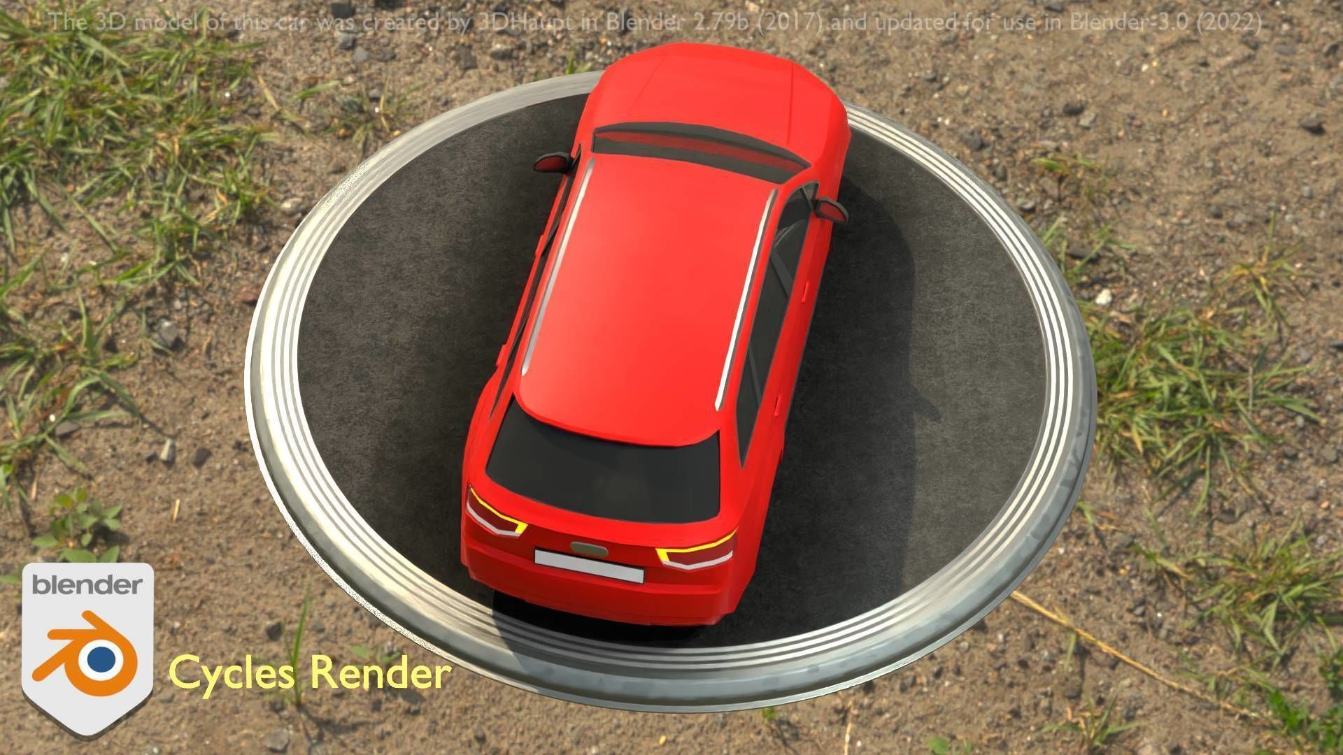 City Car 33 SUV Type-B Red Low-poly 3D model_90