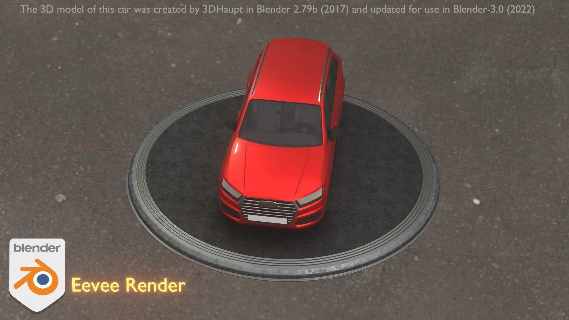 City Car 33 SUV Type-B Red Low-poly 3D model_15