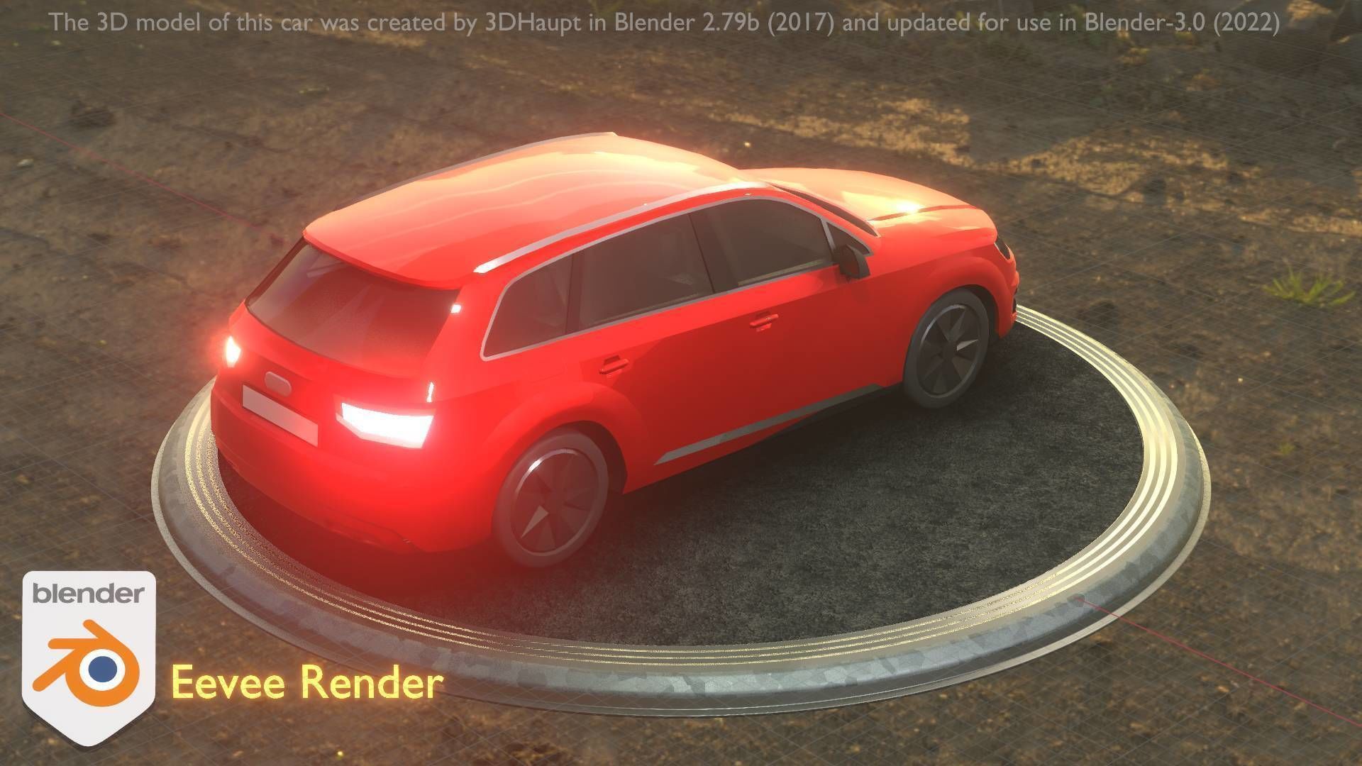 City Car 33 SUV Type-B Red Low-poly 3D model_10