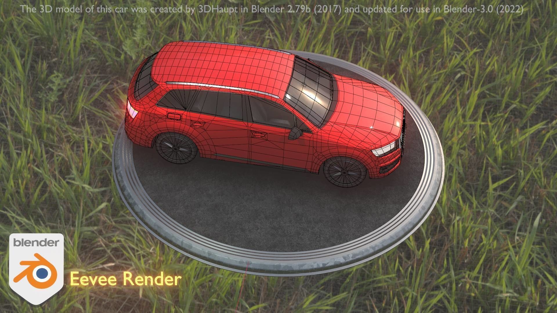 City Car 33 SUV Type-B Red Low-poly 3D model_9