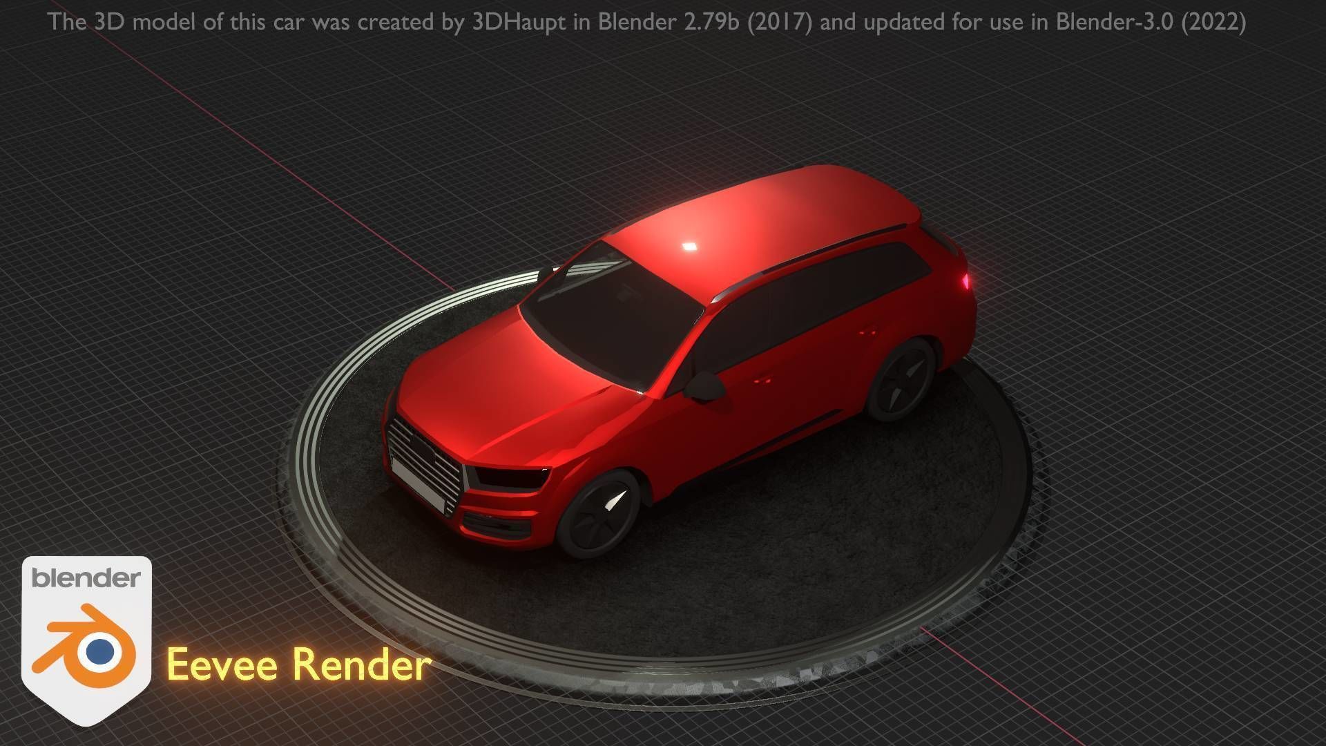 City Car 33 SUV Type-B Red Low-poly 3D model_30