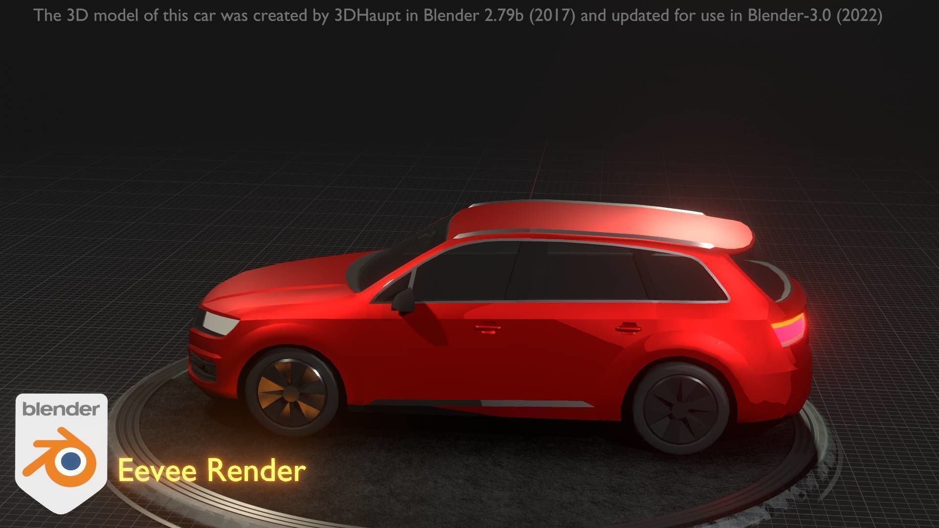 City Car 33 SUV Type-B Red Low-poly 3D model_28