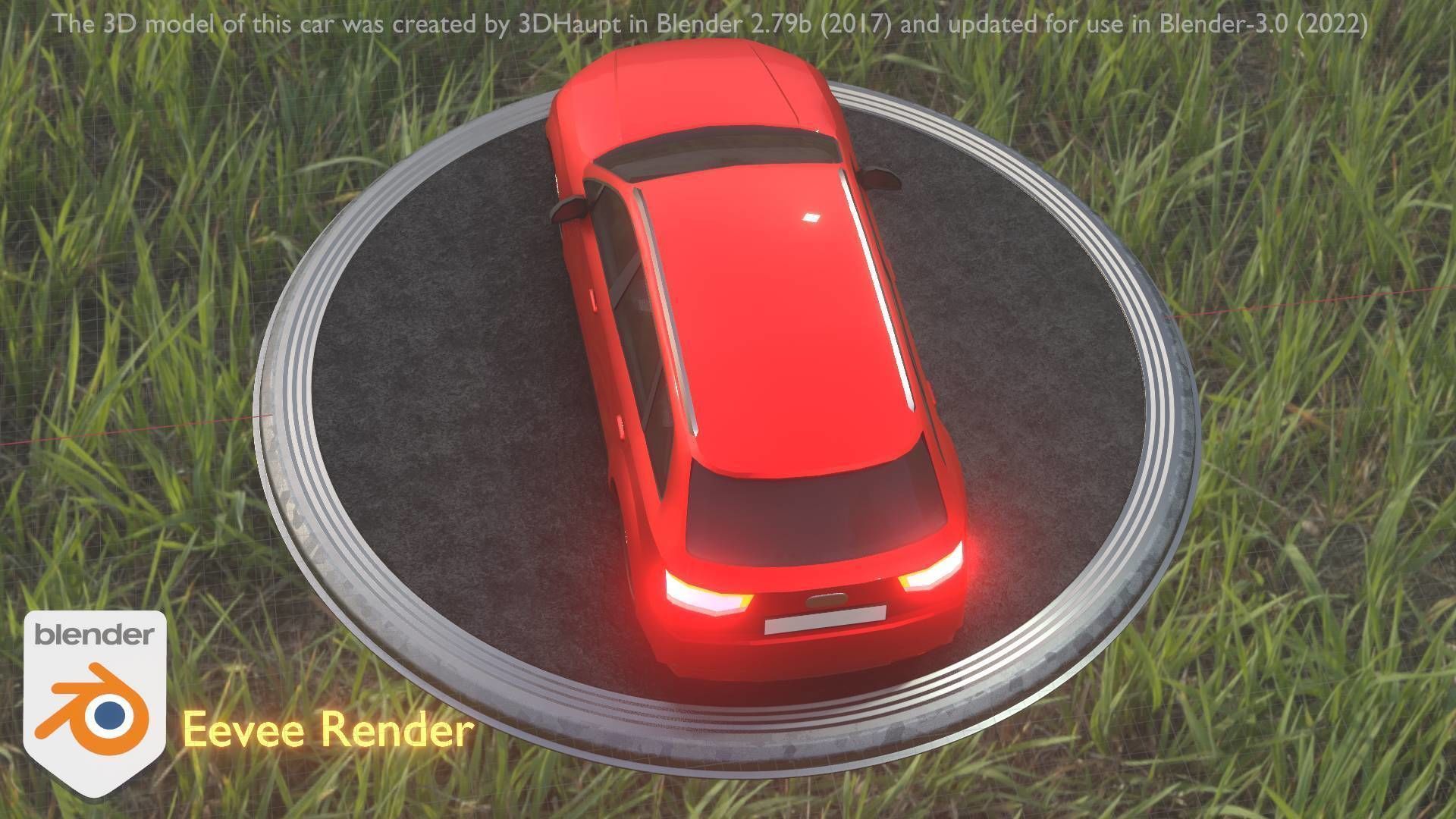 City Car 33 SUV Type-B Red Low-poly 3D model_86