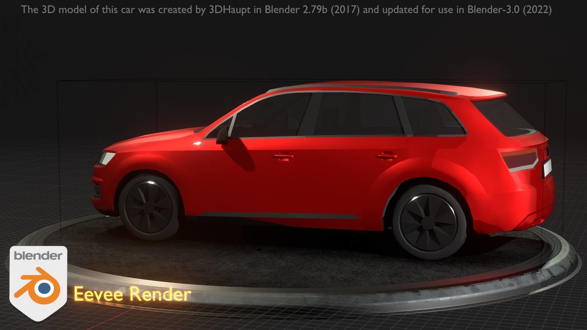 City Car 33 SUV Type-B Red Low-poly 3D model_99