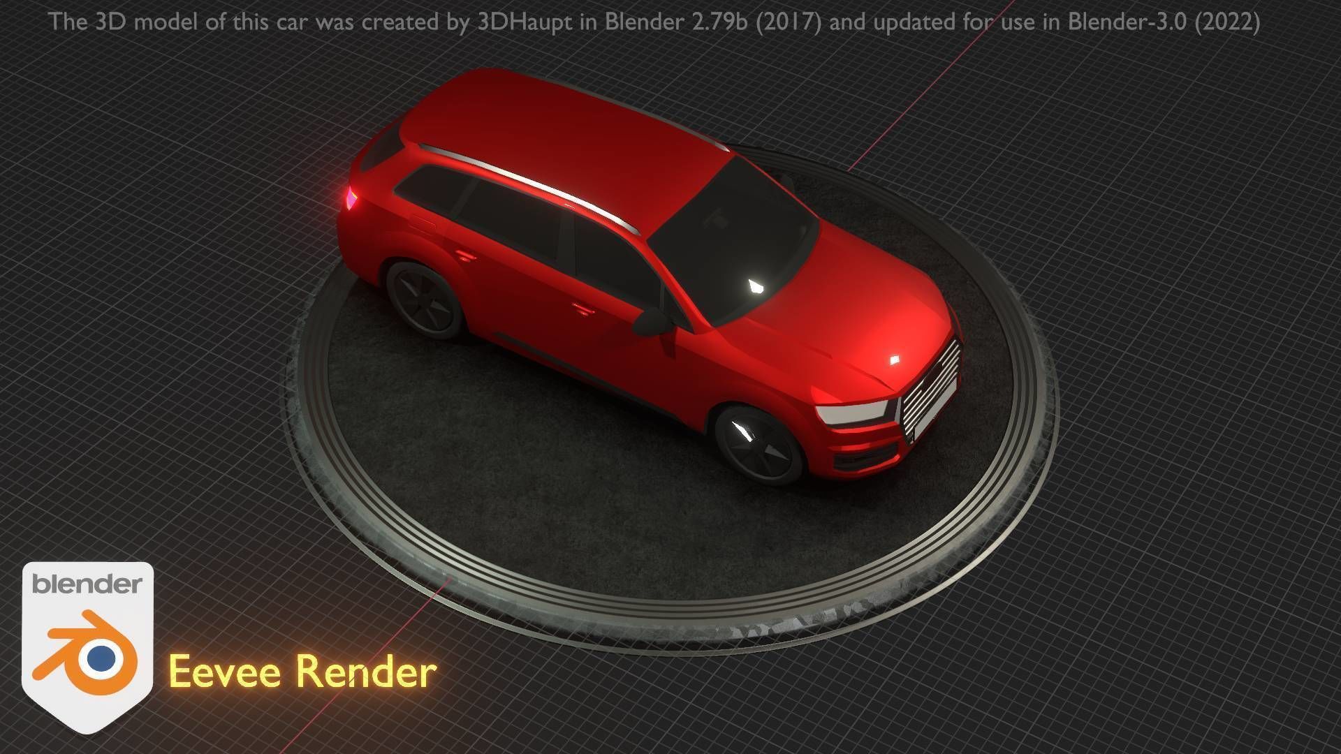 City Car 33 SUV Type-B Red Low-poly 3D model_80