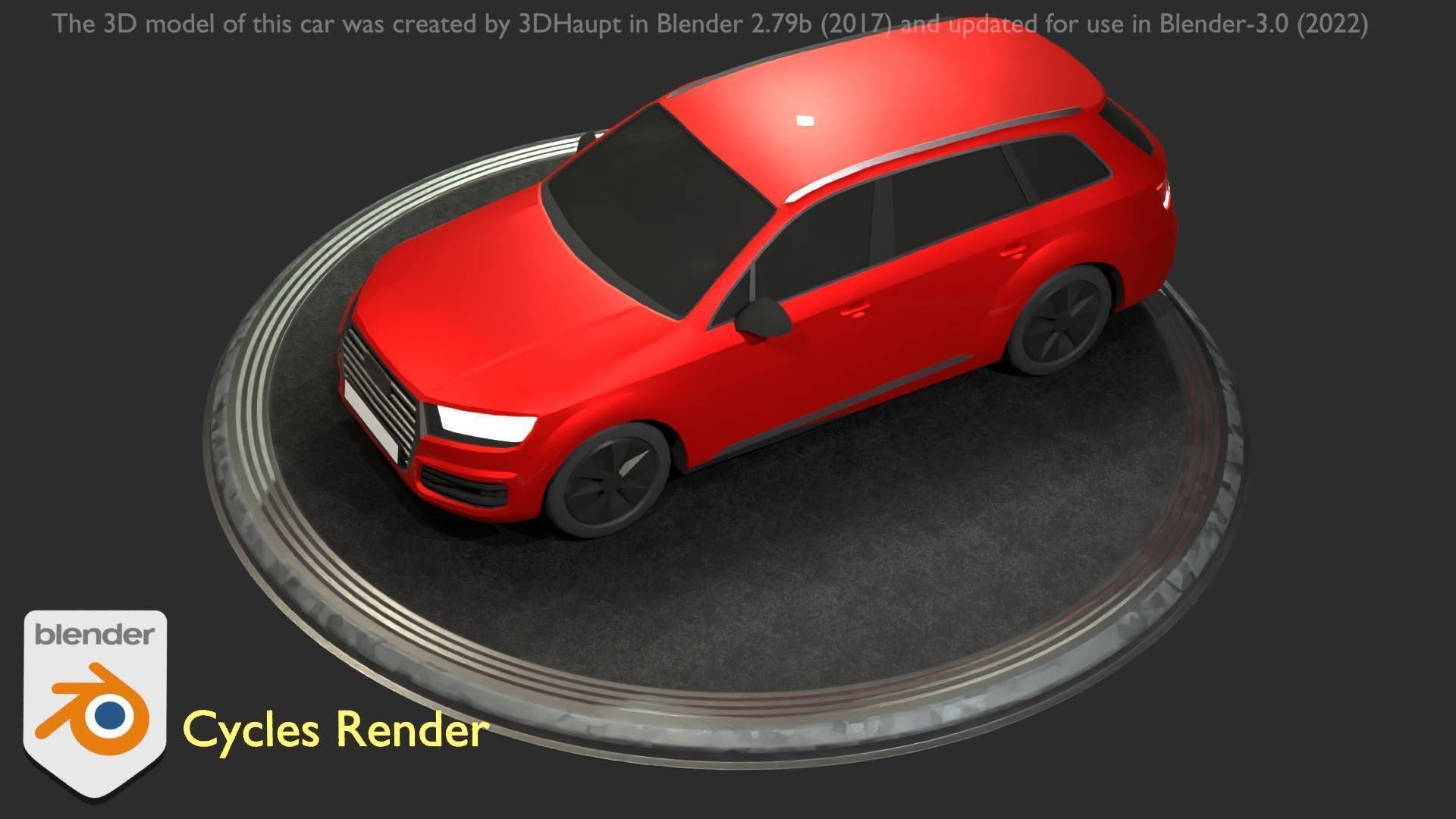 City Car 33 SUV Type-B Red Low-poly 3D model_77