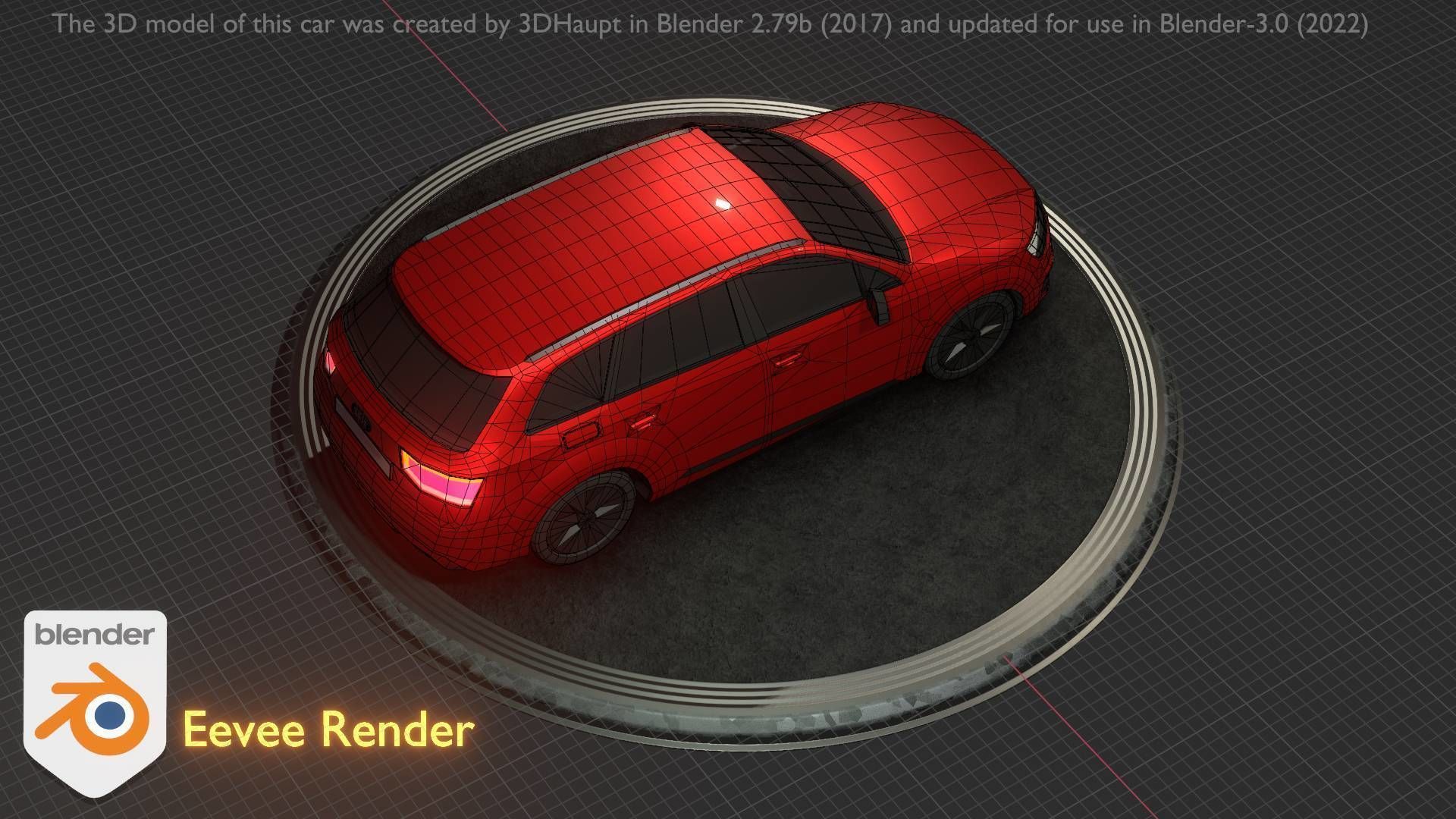 City Car 33 SUV Type-B Red Low-poly 3D model_47