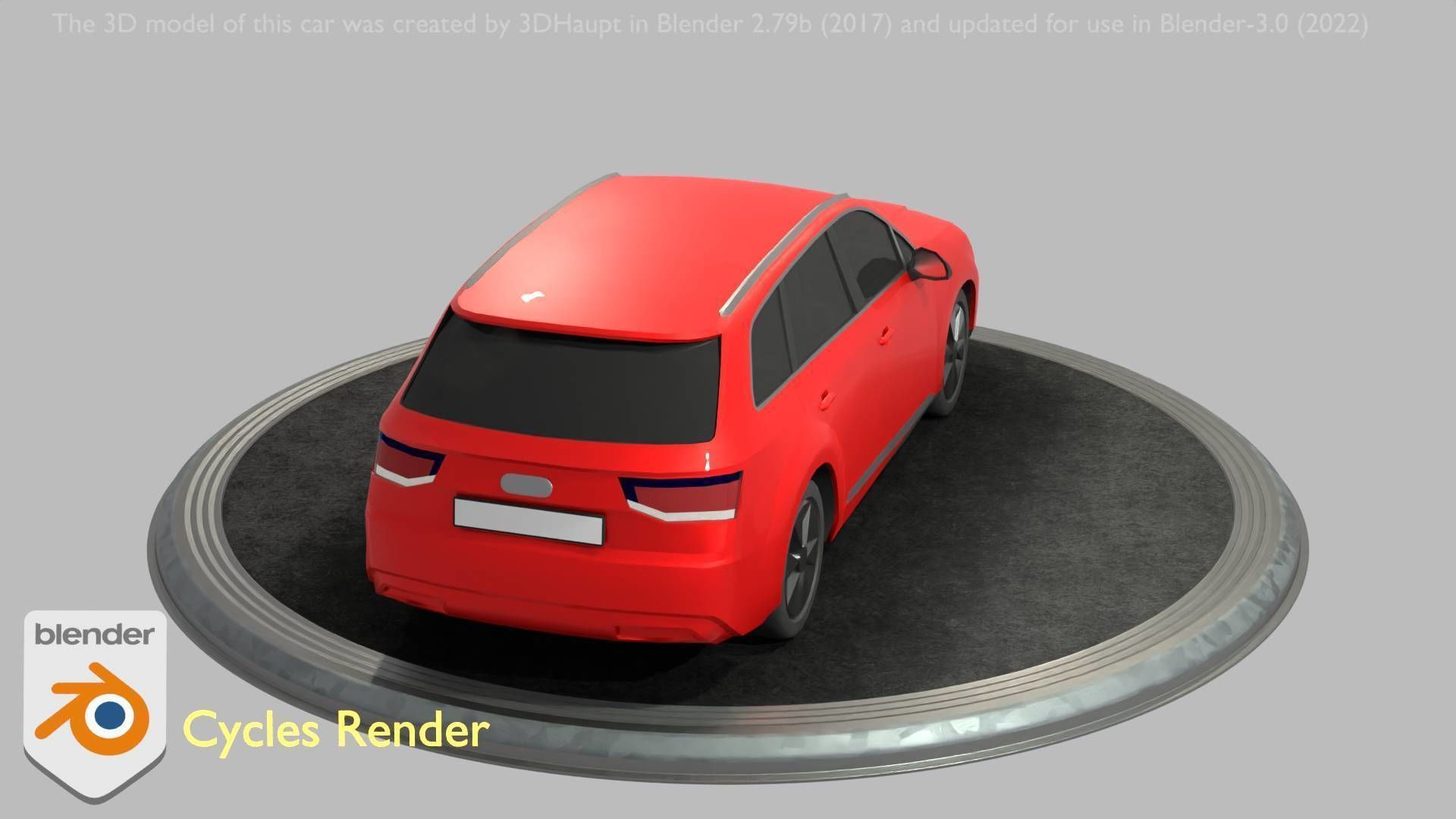 City Car 33 SUV Type-B Red Low-poly 3D model_62