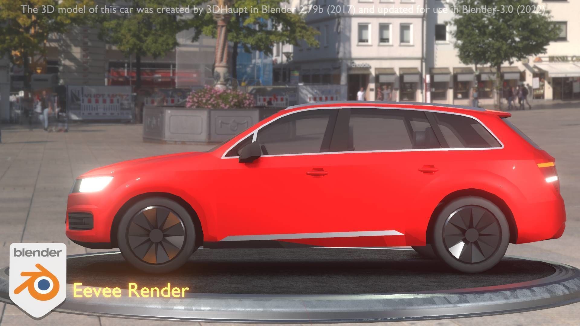 City Car 33 SUV Type-B Red Low-poly 3D model_59