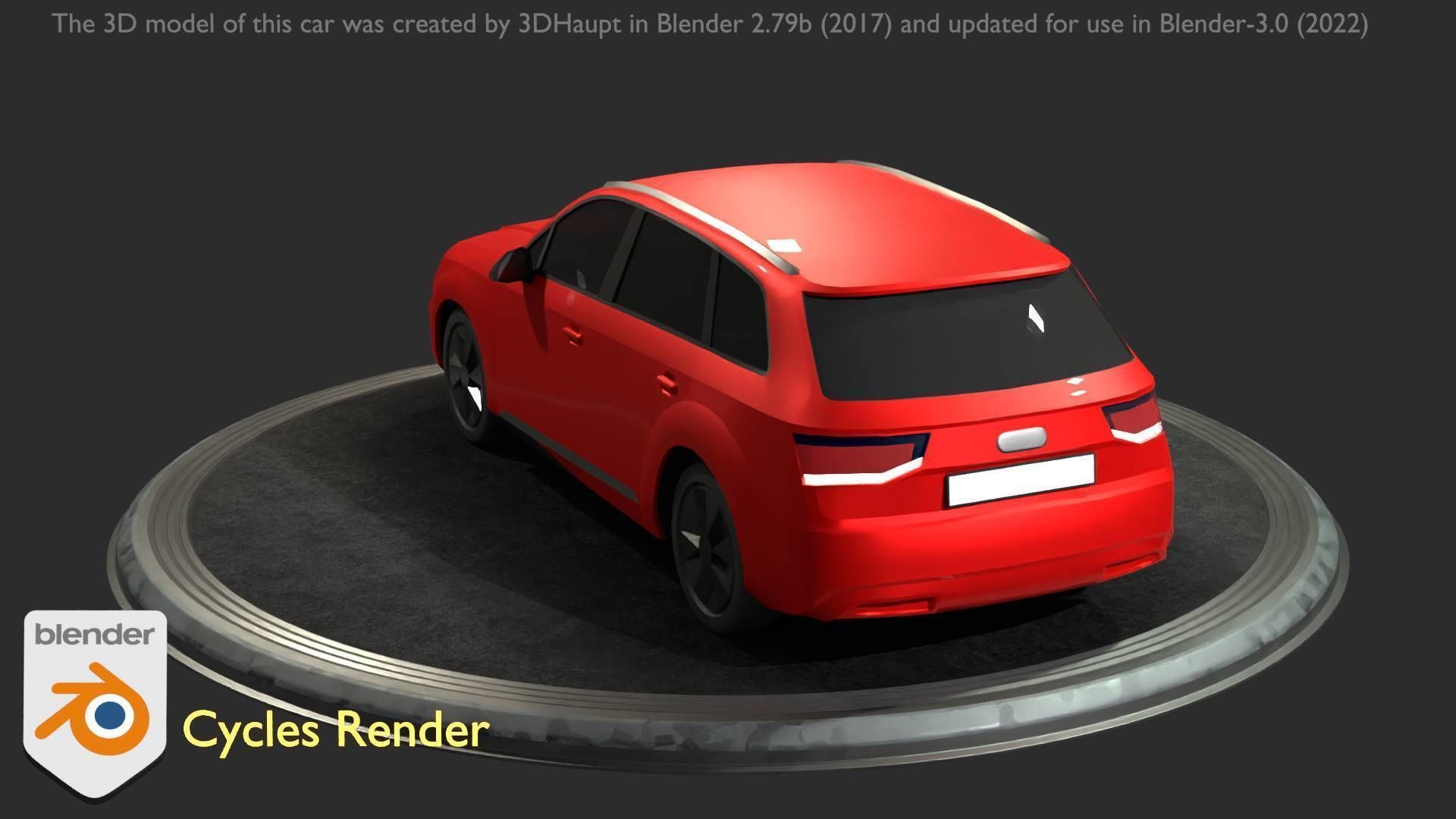 City Car 33 SUV Type-B Red Low-poly 3D model_16
