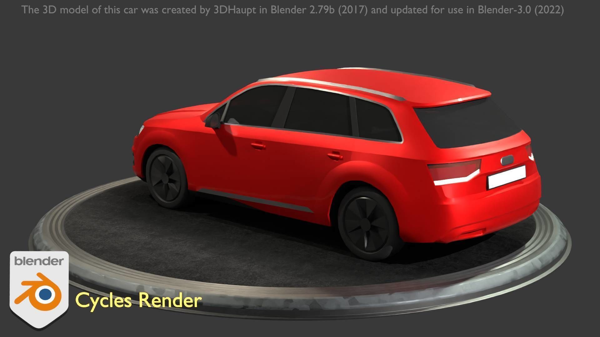 City Car 33 SUV Type-B Red Low-poly 3D model_98