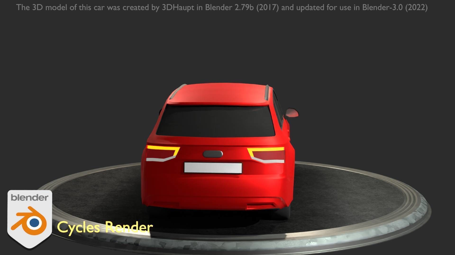City Car 33 SUV Type-B Red Low-poly 3D model_87