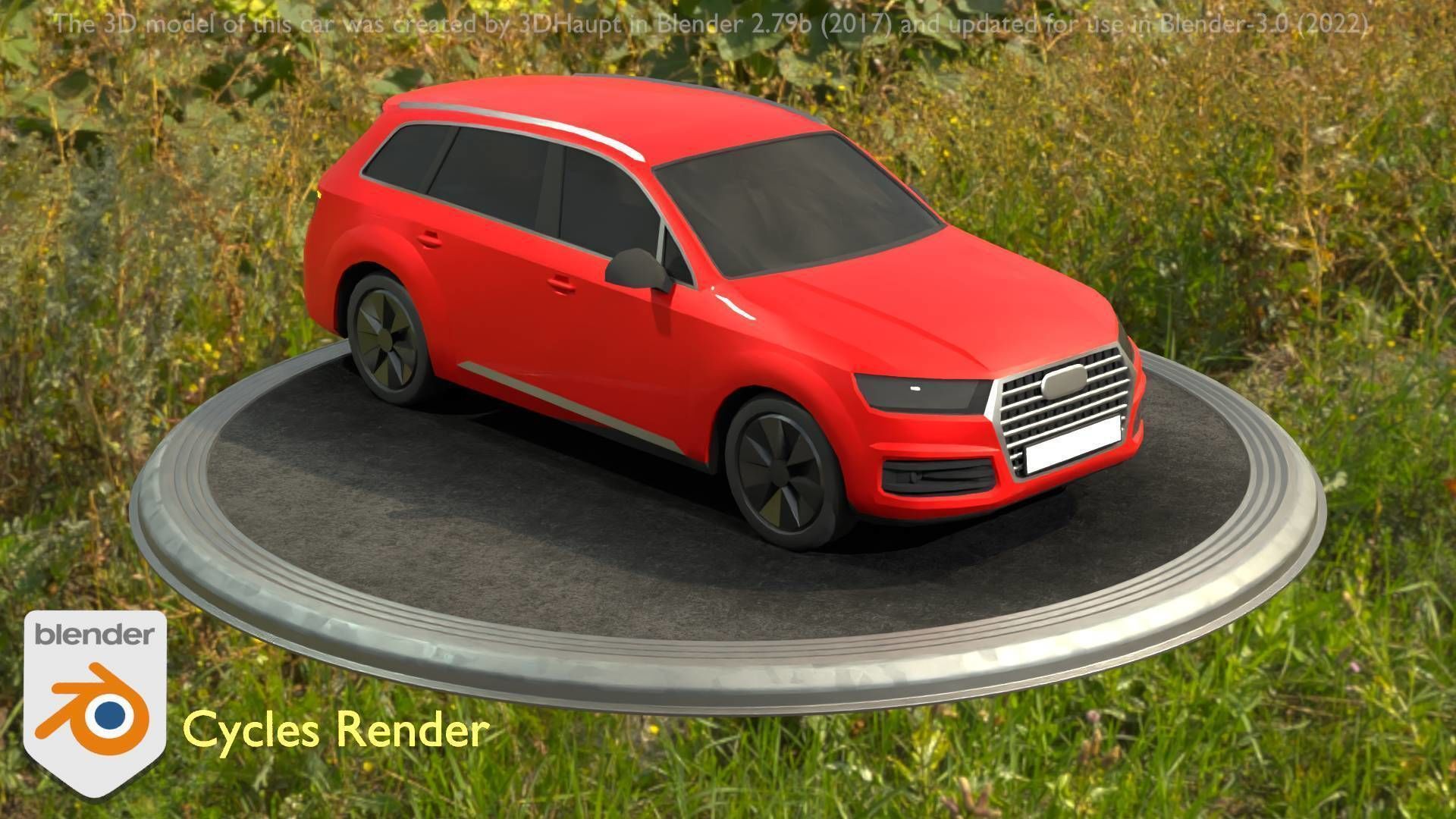 City Car 33 SUV Type-B Red Low-poly 3D model_94
