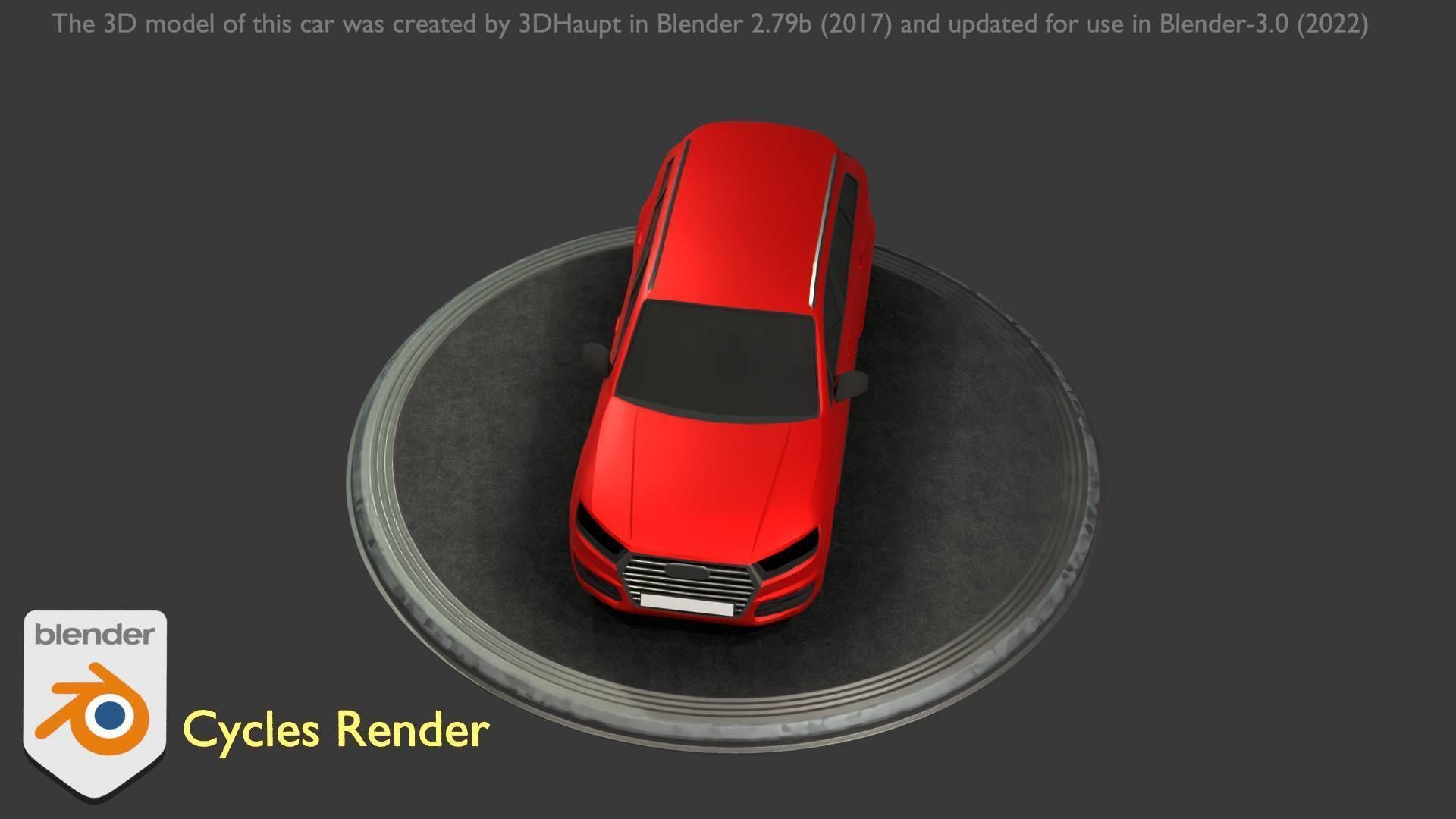 City Car 33 SUV Type-B Red Low-poly 3D model_79