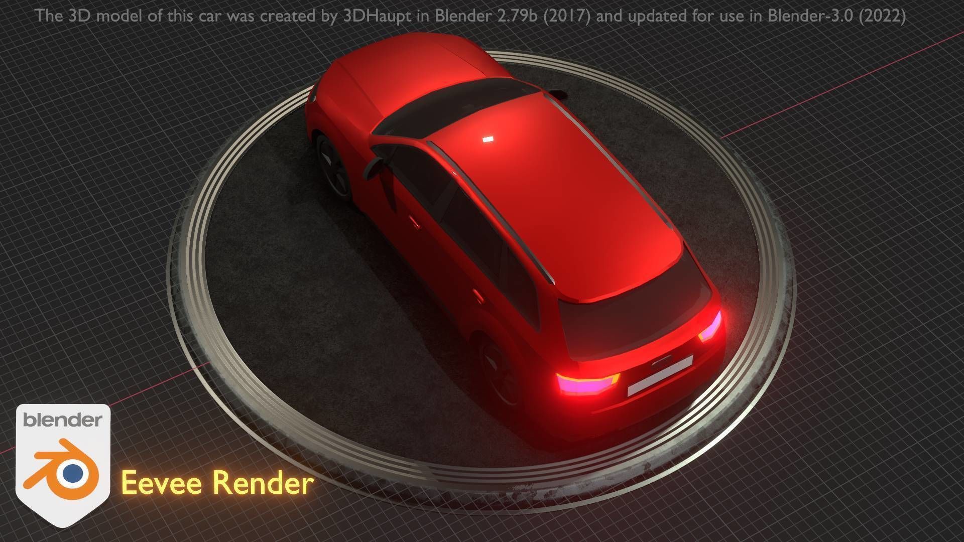 City Car 33 SUV Type-B Red Low-poly 3D model_24