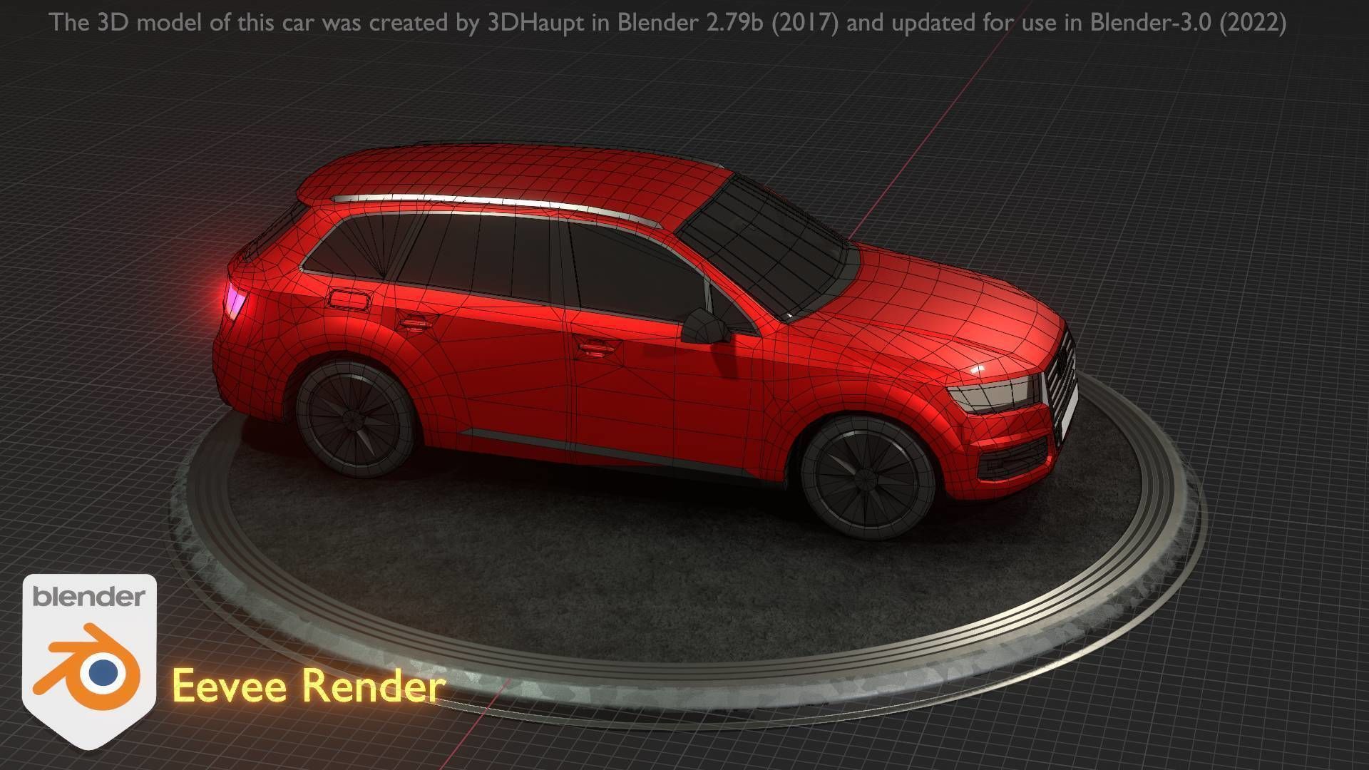 City Car 33 SUV Type-B Red Low-poly 3D model_38