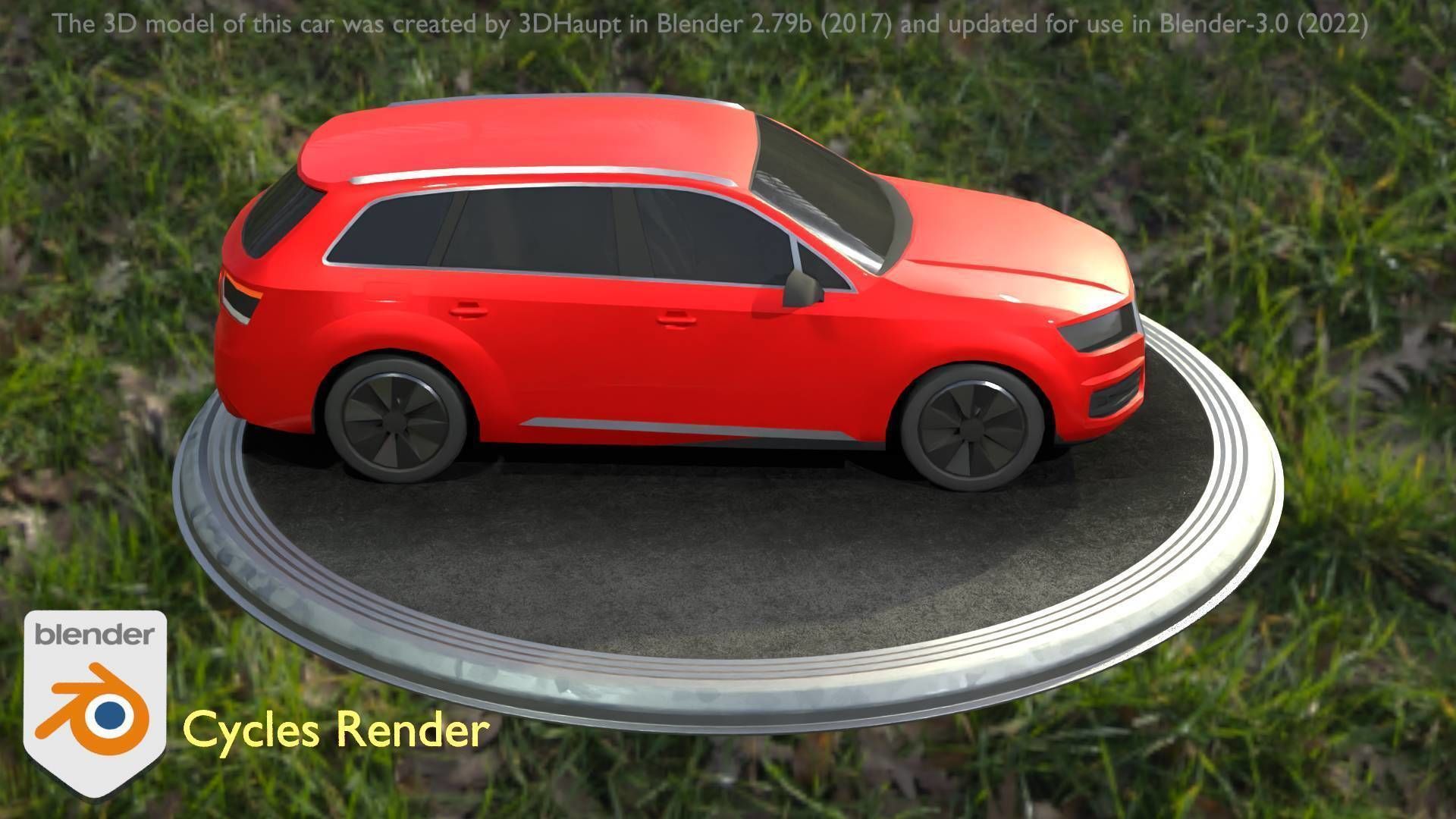 City Car 33 SUV Type-B Red Low-poly 3D model_96